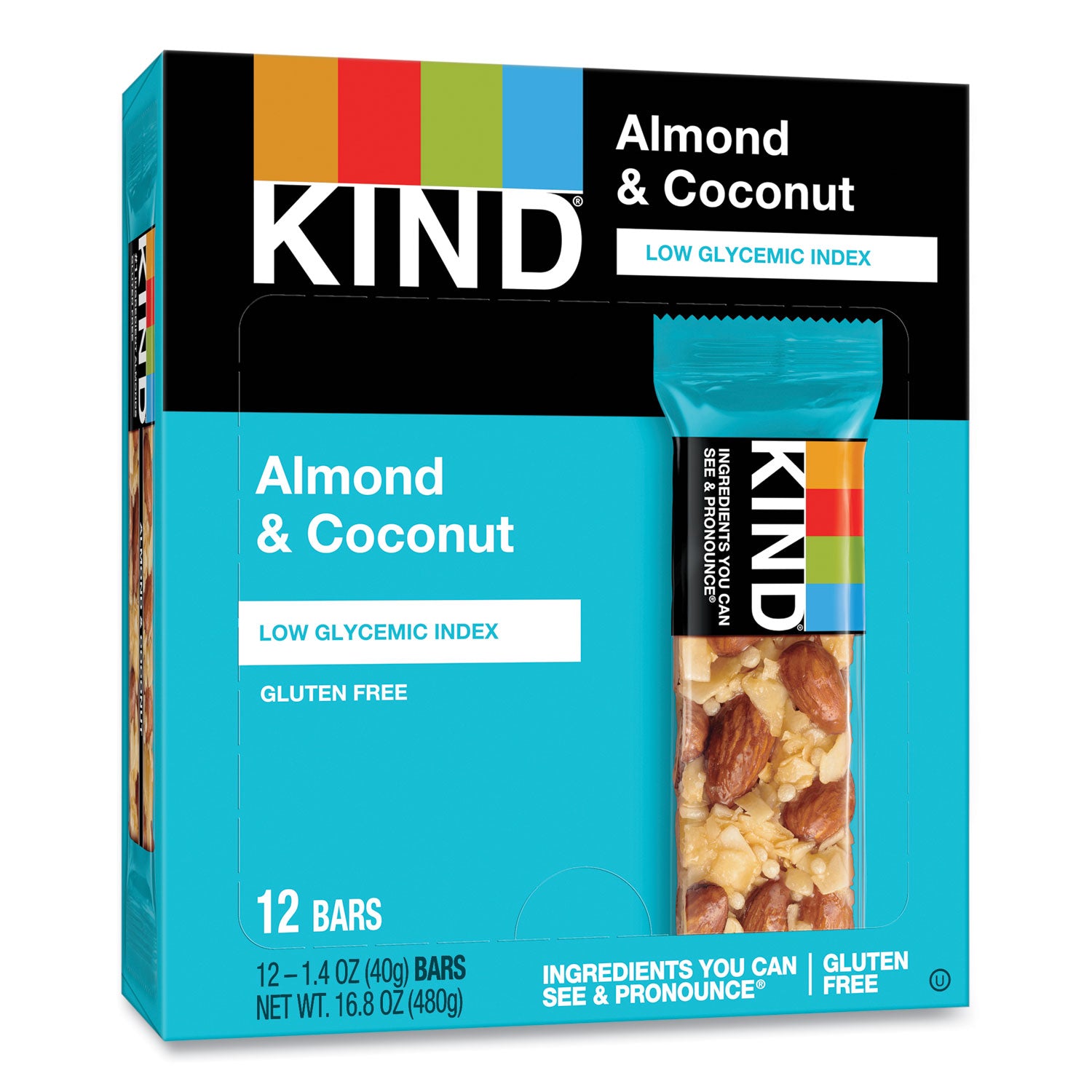Gluten-free, Wheat-free, Dairy-free, Non-GMO, Sulfur dioxide-free - Almond & Coconut - 1.40 oz - 12 / Box