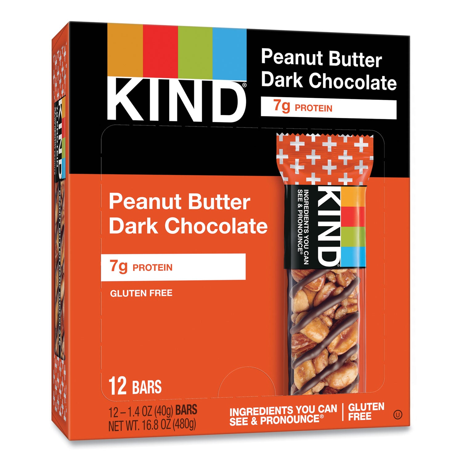 Gluten-free, Wheat-free, Non-GMO, Sulfur dioxide-free, Trans Fat Free, Low Glycemic, Low Sodium - Peanut Butter Dark Chocolate - 1.40 oz - 12 / Box