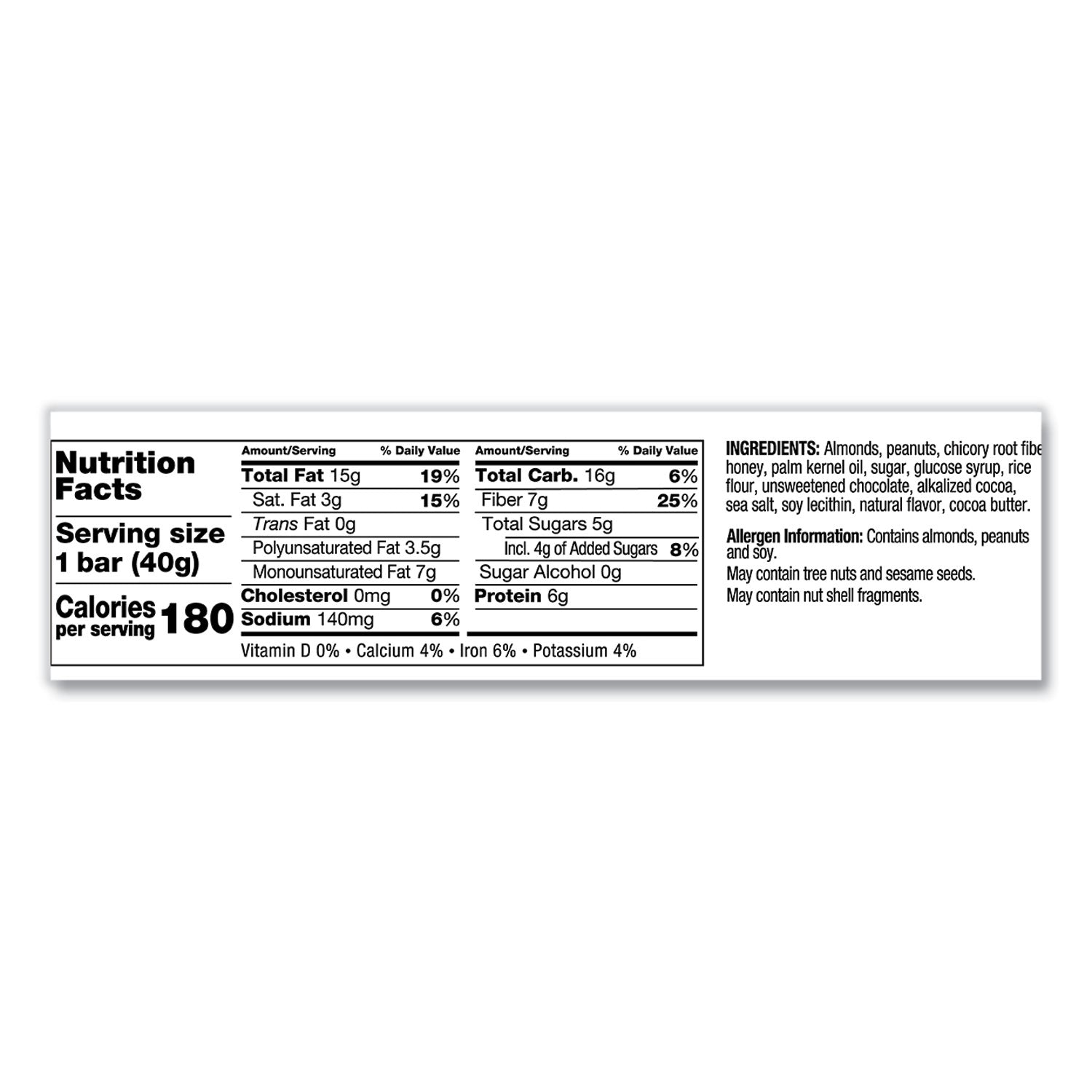 Gluten-free, Non-GMO, Sulfur dioxide-free, Trans Fat Free, Low Glycemic, Low Sodium - Dark Chocolate Nuts & Sea Salt - 1.20 lb - 12 / Box