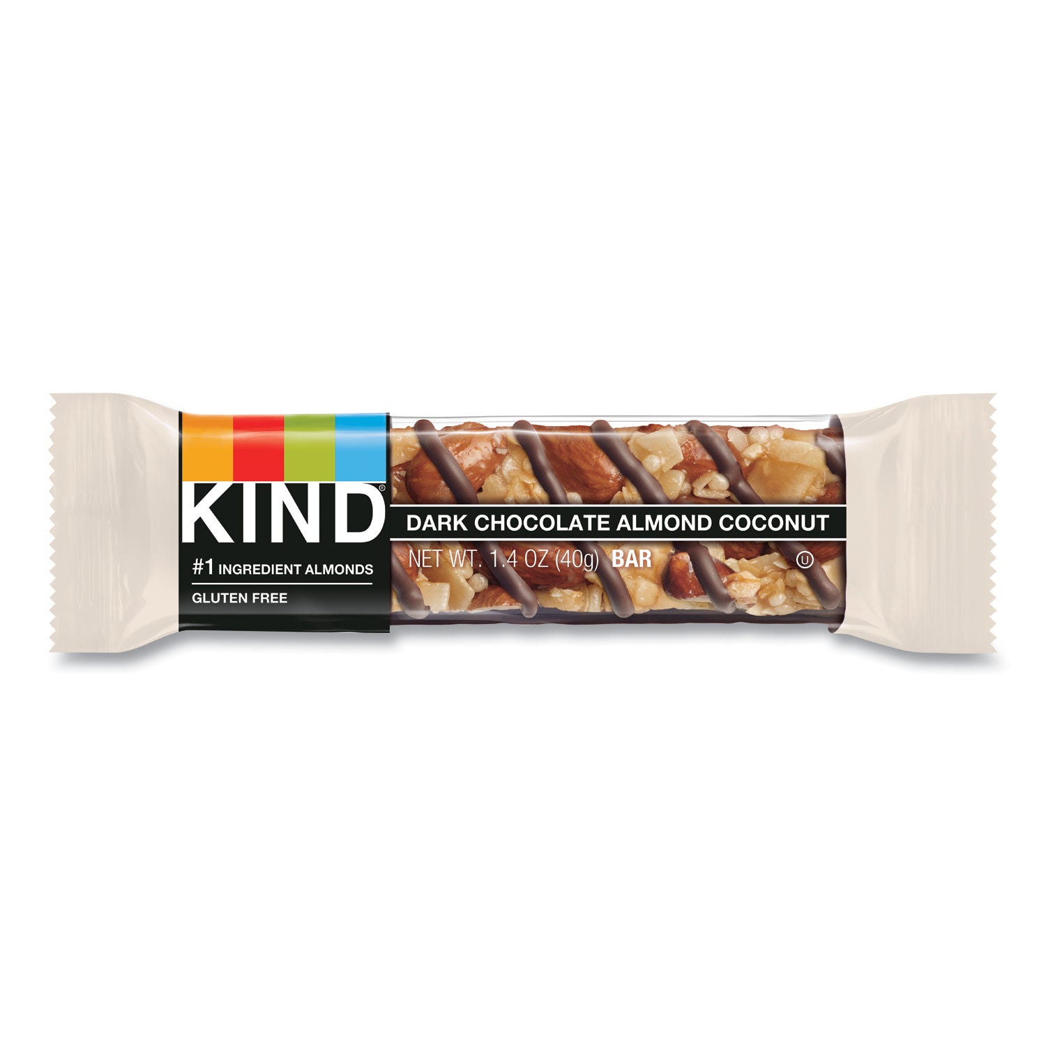 Gluten-free, Non-GMO, Sodium-free, Cholesterol-free, Fat-free, Individually Wrapped - Dark Chocolate Almond Coconut - 1.40 oz Box - 12 / Box