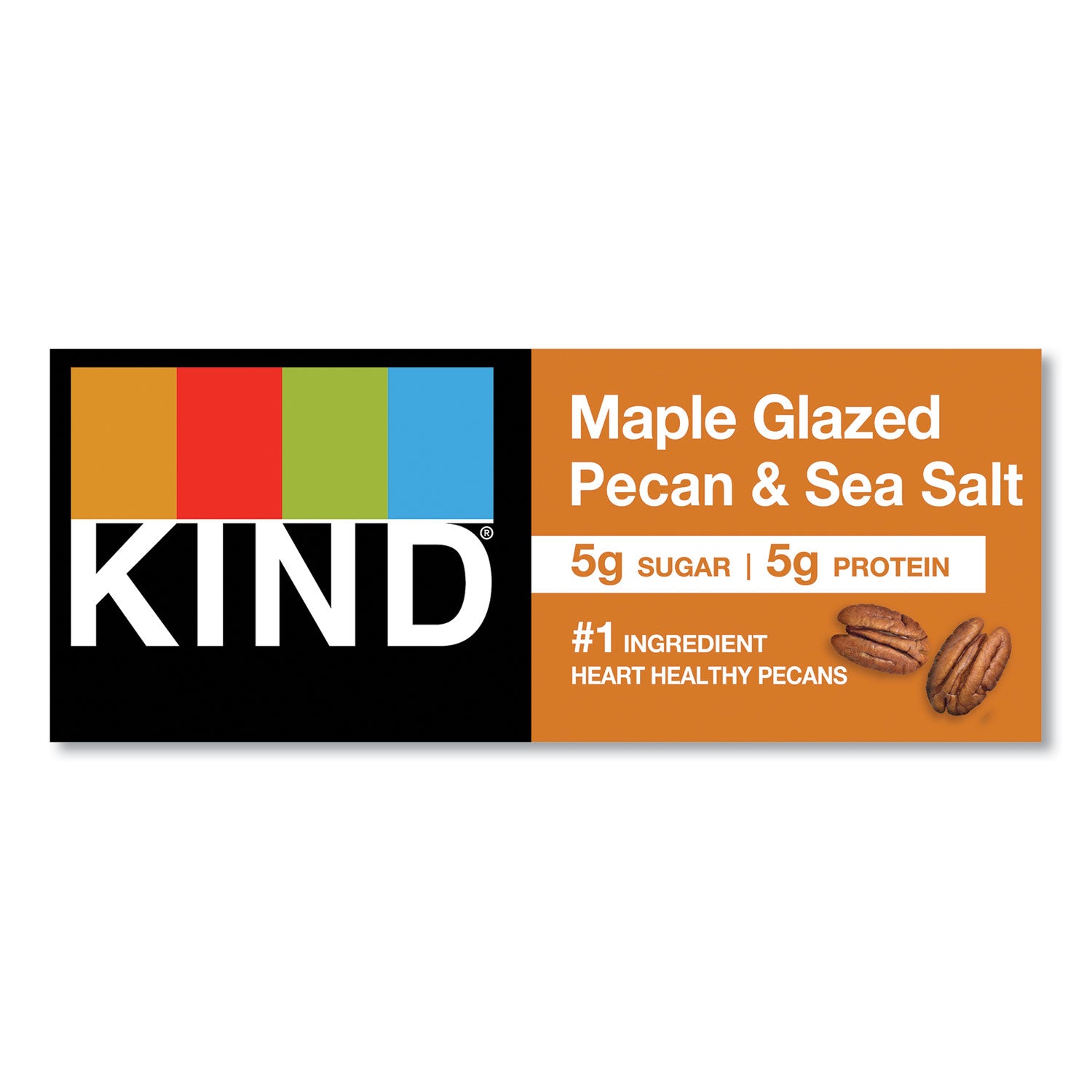 Gluten-free, Cholesterol-free, Non-GMO, Individually Wrapped - Maple Glazed Pecan & Sea Salt - 1.40 oz - 12 / Box
