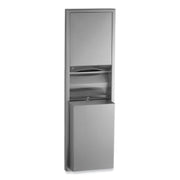 ClassicSeries Semi-Recessed Convertible Paper Towel Dispenser/Waste Receptacle, 17.44 x 8.19 x 56.25, Satin Stainless Steel
