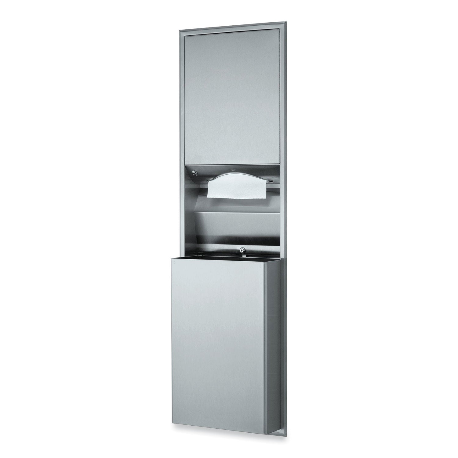 ClassicSeries Recessed Convertible Paper Towel Dispenser/Waste Receptacle, 15.19 x 7.09 x 56, Satin Stainless Steel