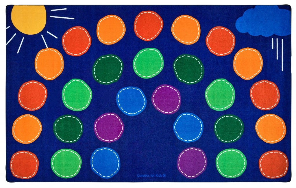 Rainbow Seating Rug - 7ft 6in x 12ft - Rectangle - Multi