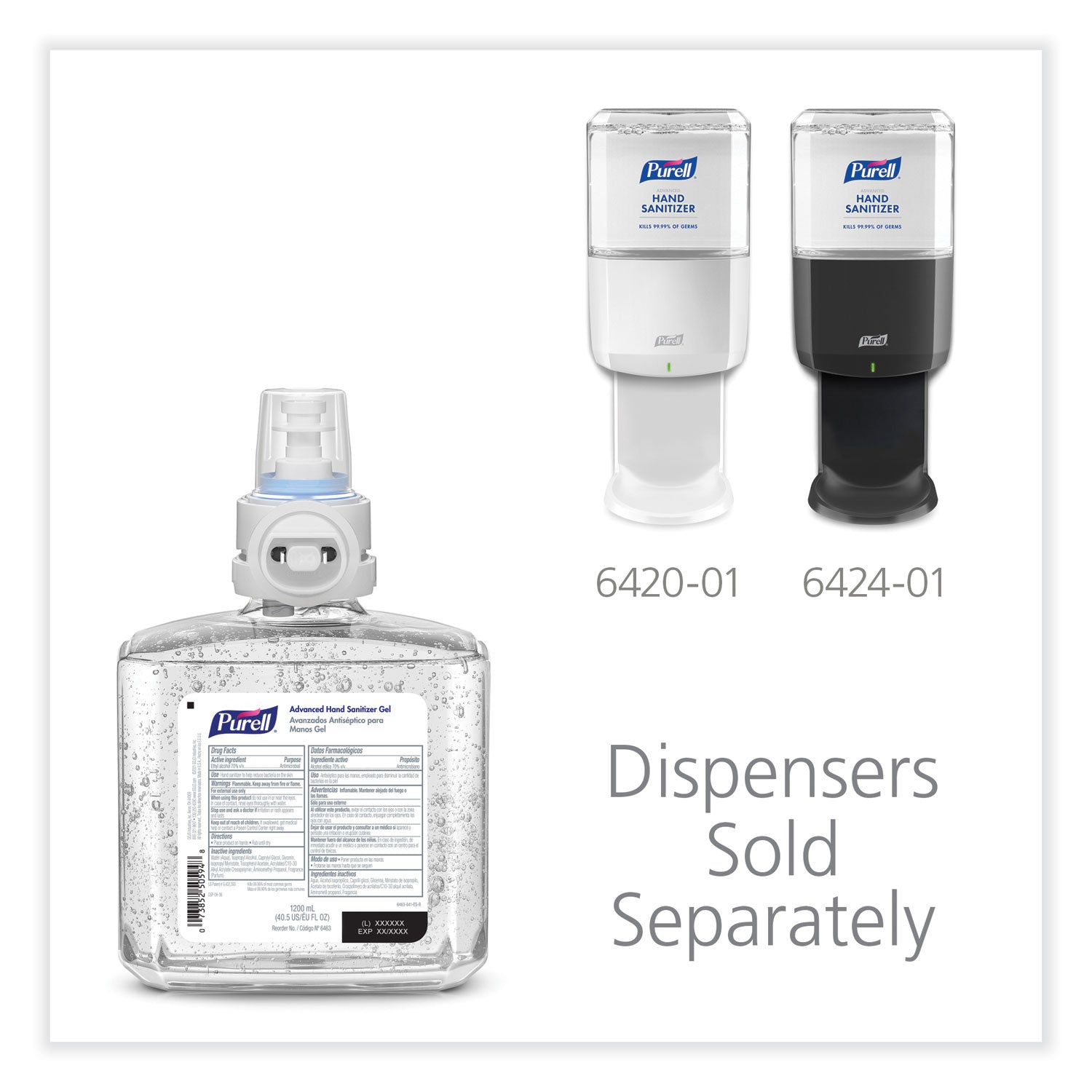 PURELL&reg; Advanced Hand Sanitizer Gel Refill - 1.27 quart - Bacteria Remover, Kill Germs - Hand - Dye-free, Hygienic - 2 / Carton