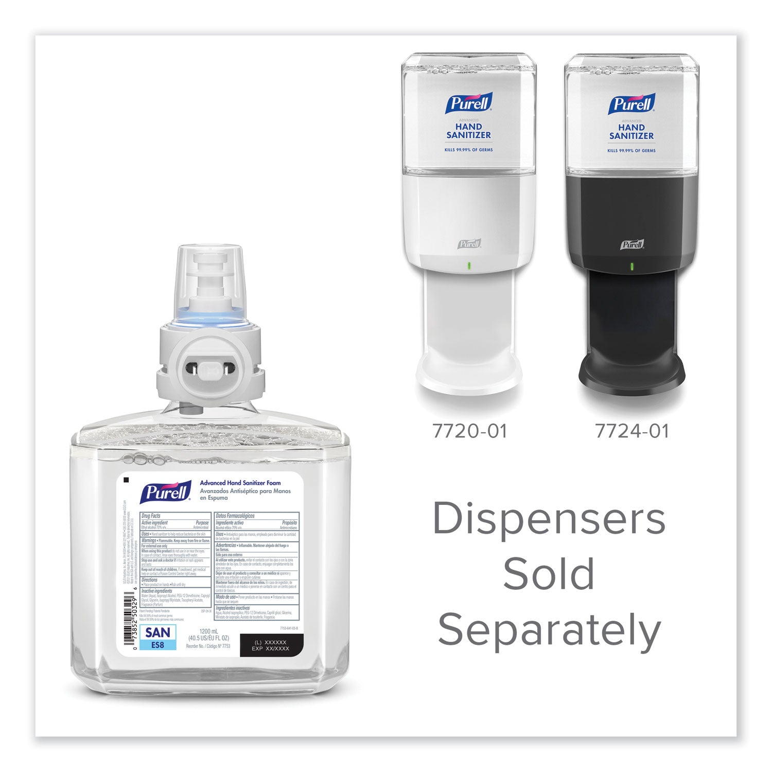PURELL&reg; Advanced Hand Sanitizer Foam Refill - Clean Scent - 1.27 quart - Touchless Dispenser - Kill Germs - Hand - Clear - Dye-free, Bio-based - 2 / Carton