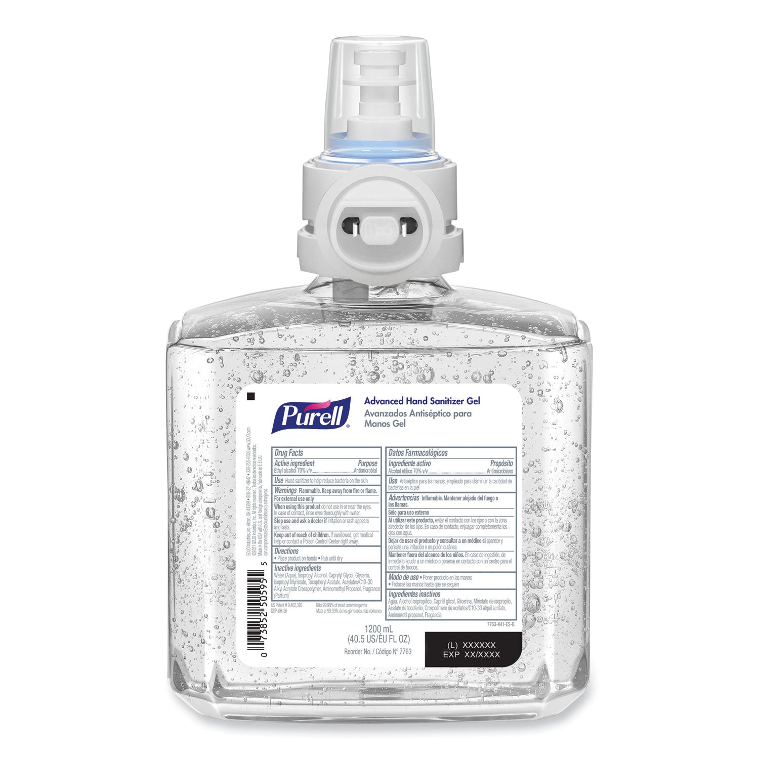 PURELL&reg; Advanced Hand Sanitizer Gel Refill - Clean Scent - 1.27 quart - Touchless Dispenser - Kill Germs - Hand, Skin - Clear - Hypoallergenic, Unscented, Refillable - 2 / Carton