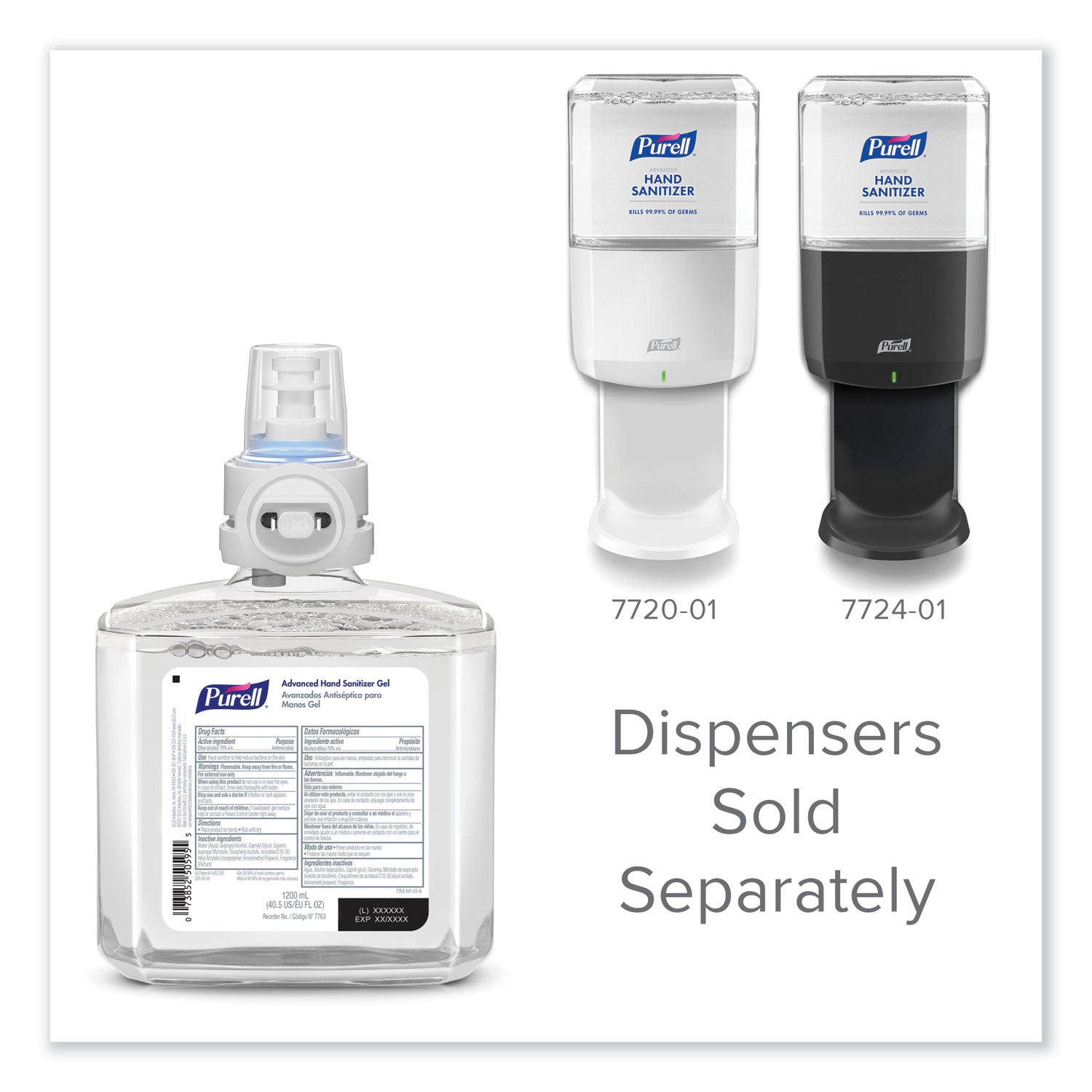 PURELL&reg; Advanced Hand Sanitizer Gel Refill - Clean Scent - 1.27 quart - Touchless Dispenser - Kill Germs - Hand, Skin - Clear - Hypoallergenic, Unscented, Refillable - 2 / Carton