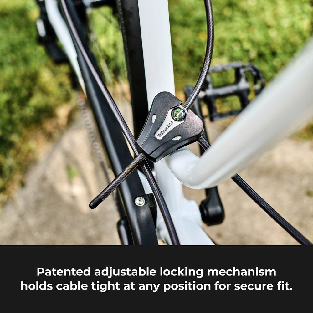 6ft (1.8m) Long x 5/16in (8mm) Diameter Python™ Adjustable Locking Cable; Silver and Black