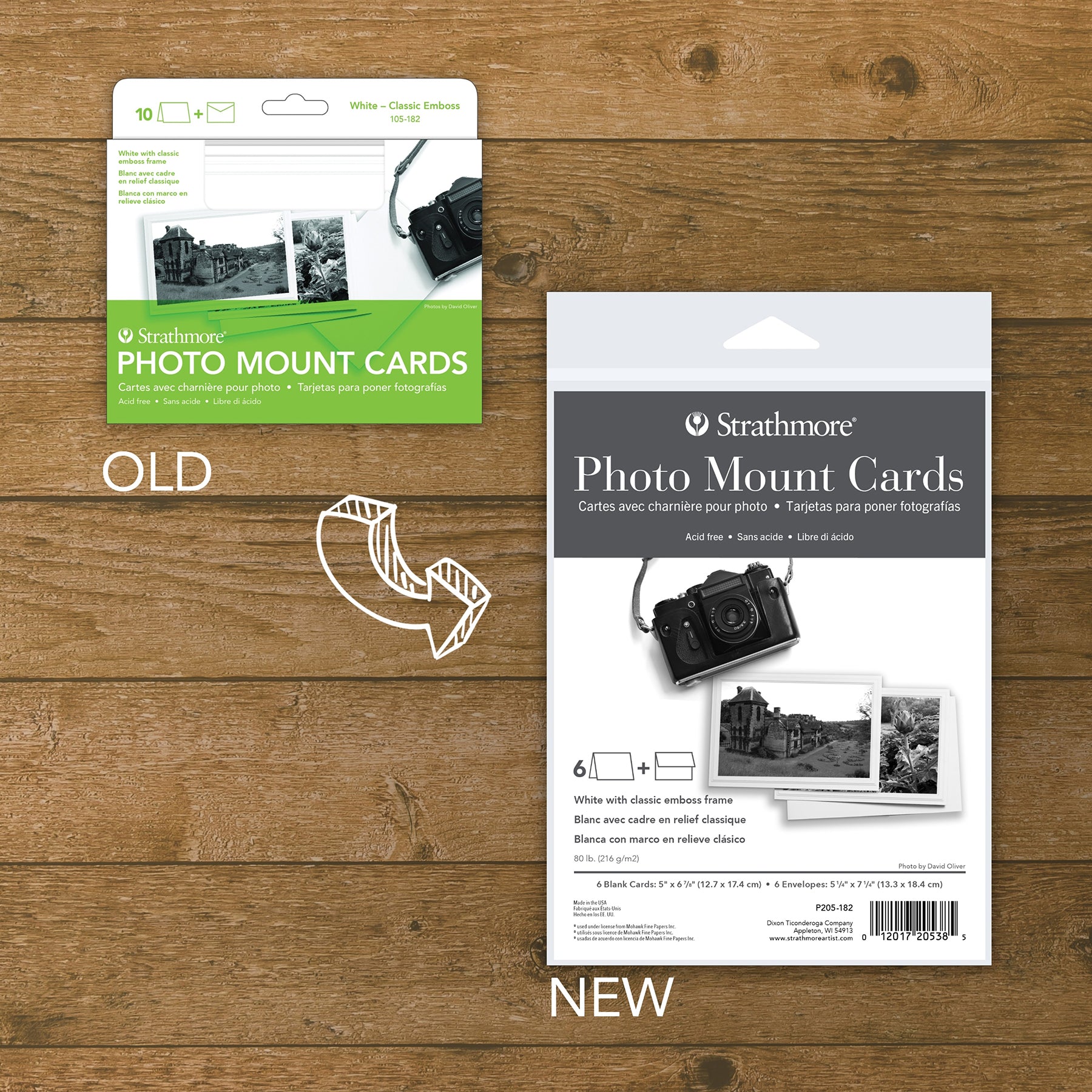 Photo Mount Cards & Envelopes, Classic Embossed Border, Full Size, 5x6.875 inch, 6 Pack