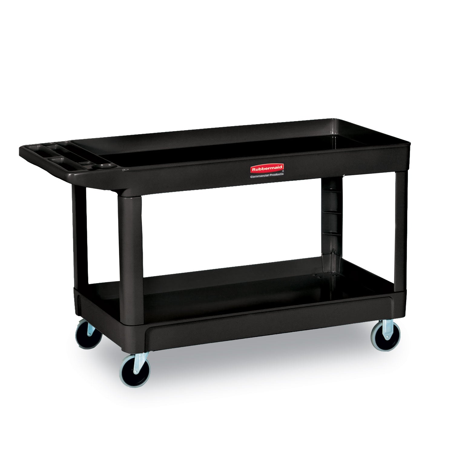 2 Shelf - Push Handle Handle - 4" Caster Size - Foam - 40.25" Length x 25.63" Width x 32.50" Height - Black - 1 Each