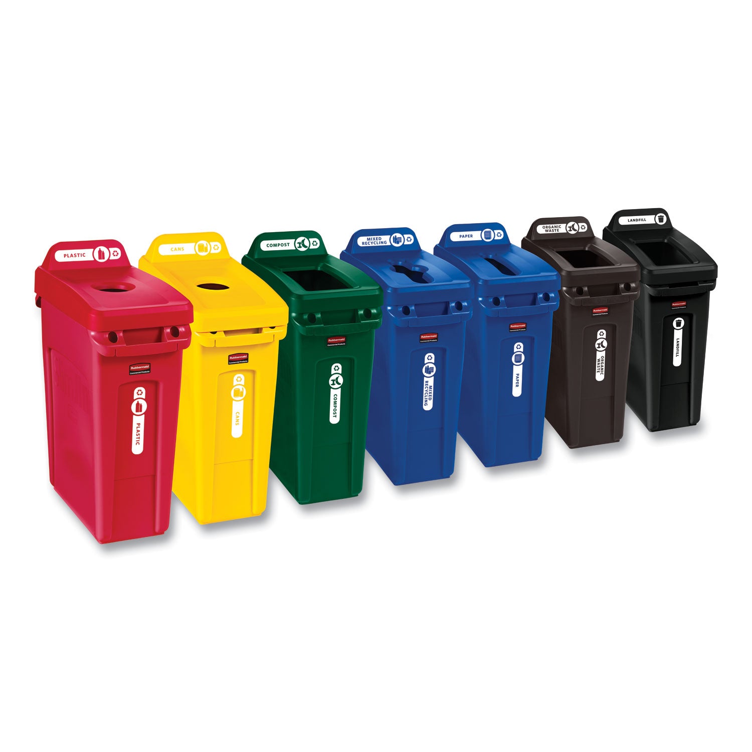 Rubbermaid Commercial Slim Jim 23-Gallon Vented Waste Container - 23 gal Capacity - Rectangular - Durable, Handle - 30" Height x 11" Width x 22" Depth - Plastic - Black - 1 Each