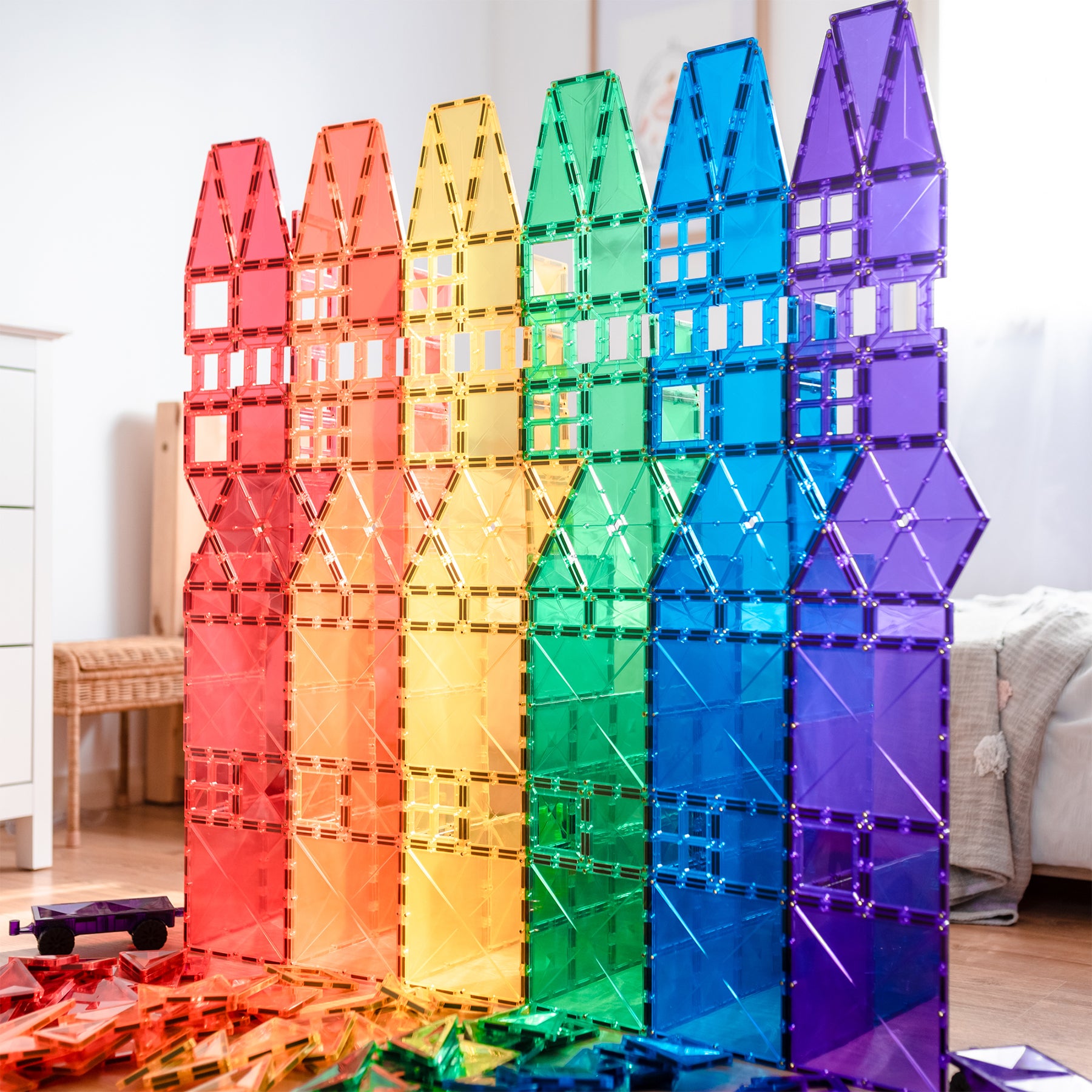 Magnetic Tiles Rainbow Mega Pack, 212 Pieces