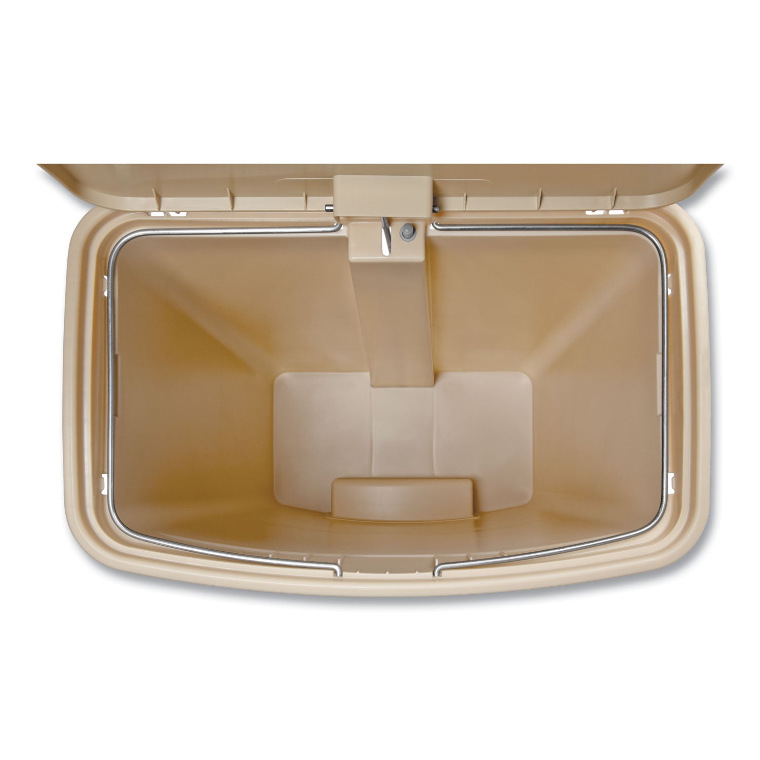 Step-on Opening - 24 gal Capacity - Rectangular - Manual - Durable, Foot Pedal, Easy to Clean, Hinged, Fire-Safe, Chemical Resistant - 32.5" Height x 13.9" Width - Plastic, Resin - Beige - 1 Each