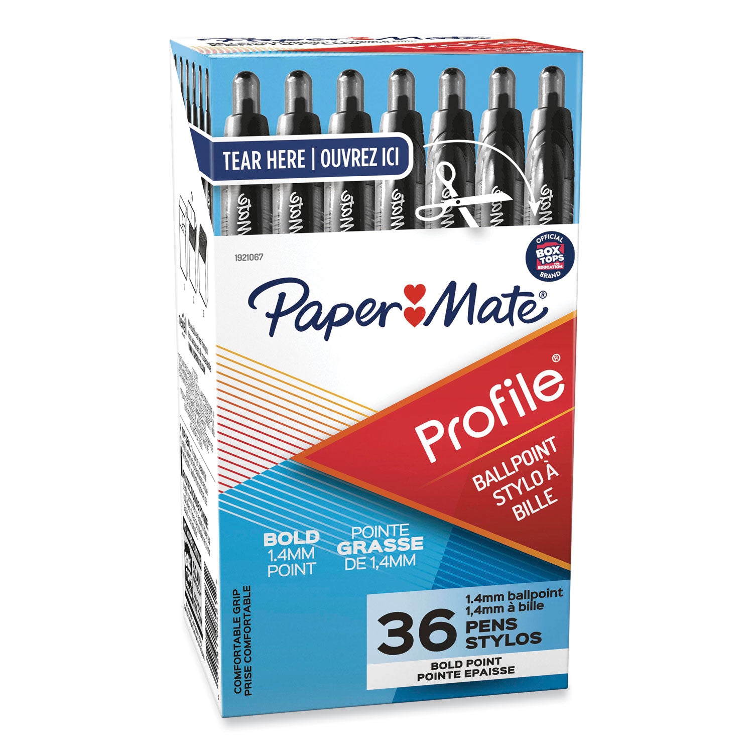 Paper Mate Retractable Profile Ballpoint Pens - 1.4 mm Super Bold Conical Pen Point - Refillable - Retractable - Black Ink - Gel-based - Translucent Black Barrel - 36 / Pack