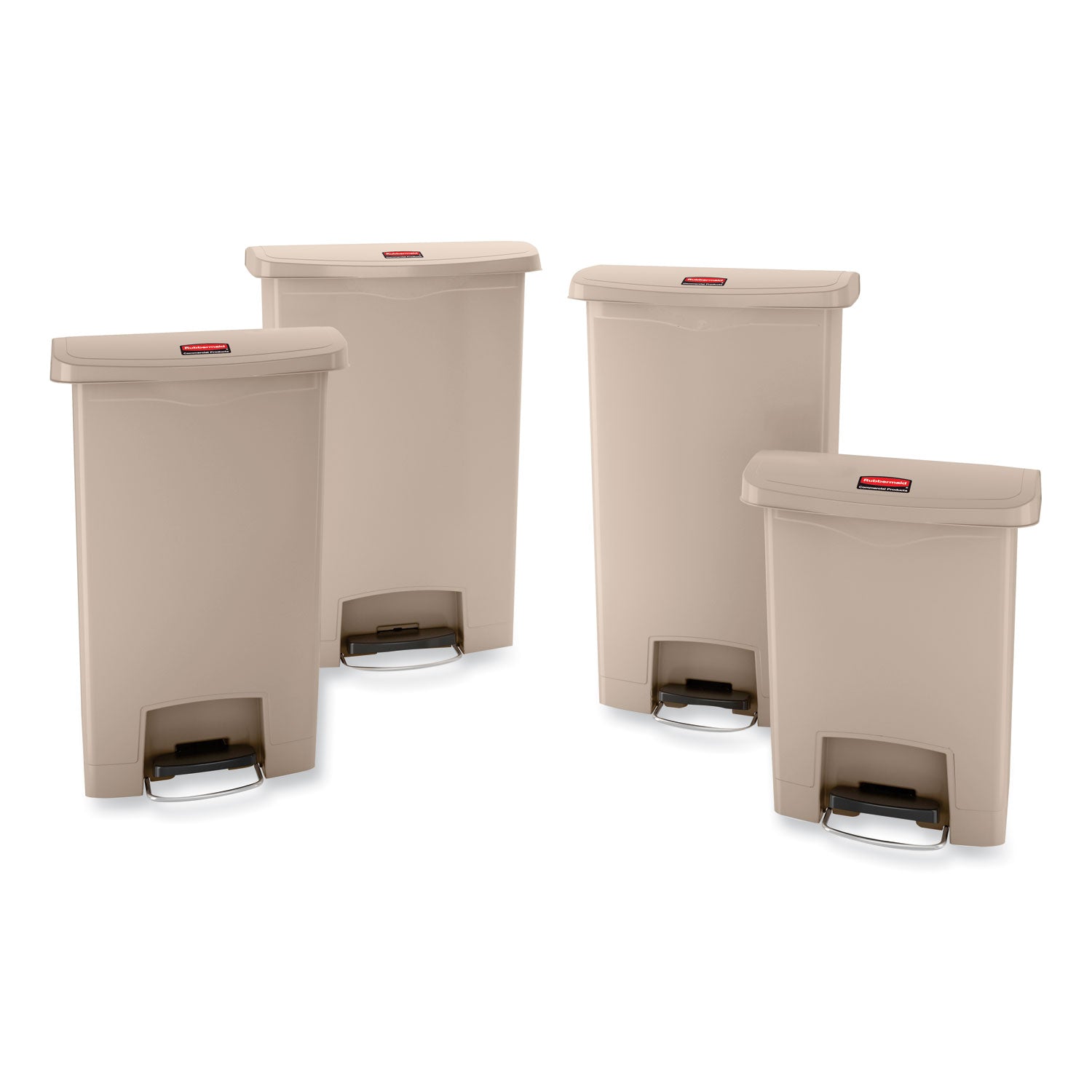 Step-on Opening - 24 gal Capacity - Rectangular - Manual - Durable, Foot Pedal, Easy to Clean, Hinged, Fire-Safe, Chemical Resistant - 32.5" Height x 13.9" Width - Plastic, Resin - Beige - 1 Each