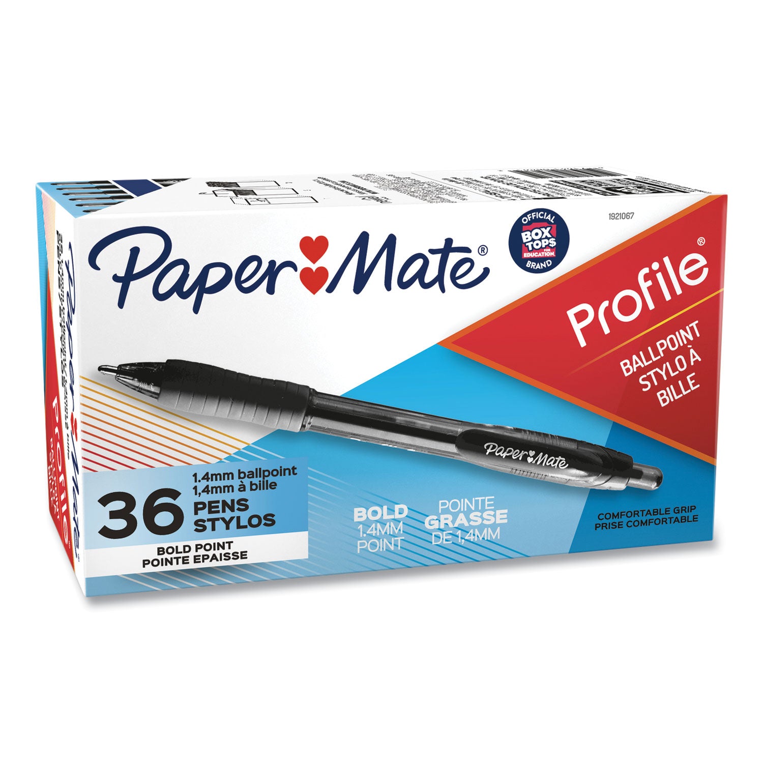 Paper Mate Retractable Profile Ballpoint Pens - 1.4 mm Super Bold Conical Pen Point - Refillable - Retractable - Black Ink - Gel-based - Translucent Black Barrel - 36 / Pack