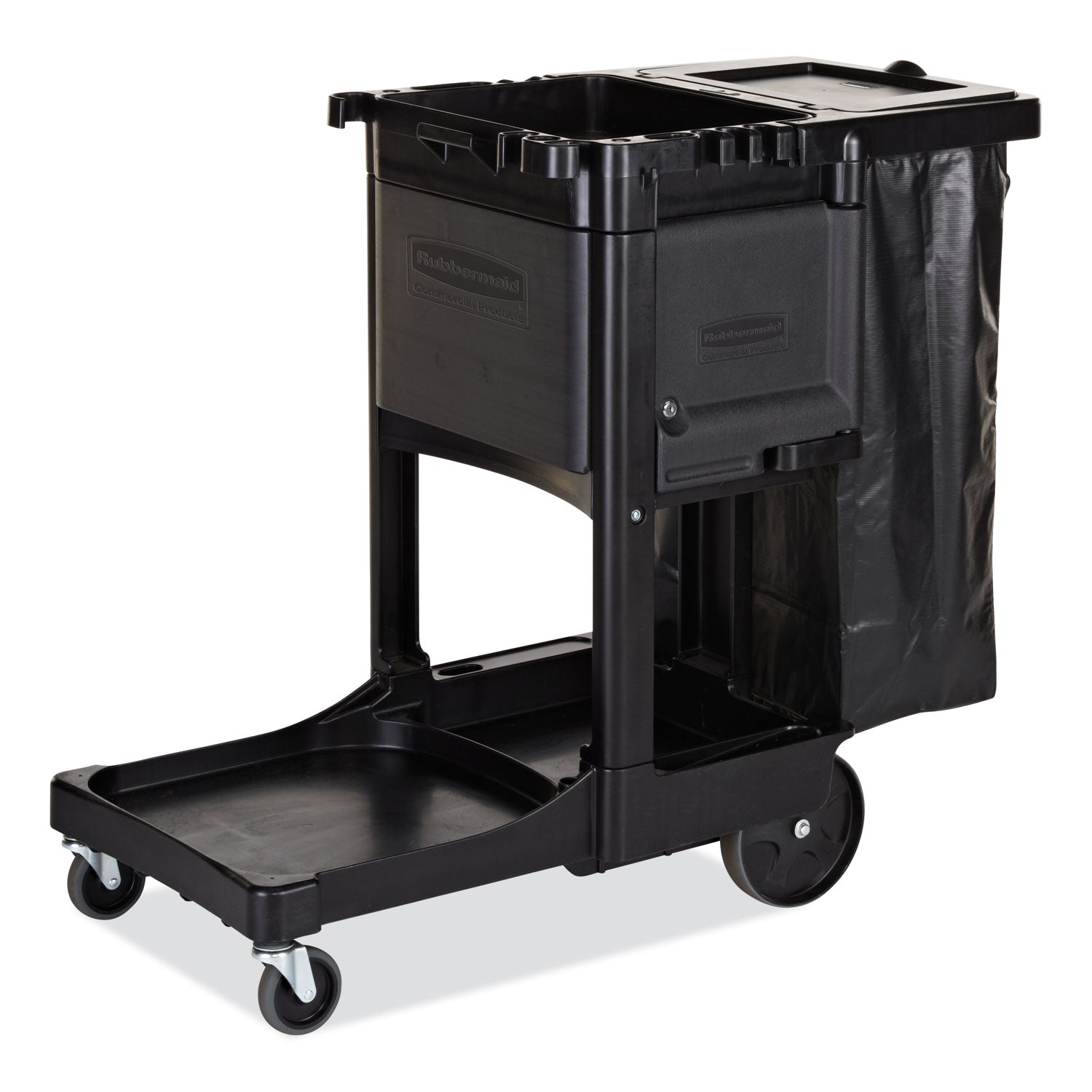 3 Shelf - 8" , 4" Caster Size - 21.75" Width x 46" Depth x 38" Height - Black - 1 Each