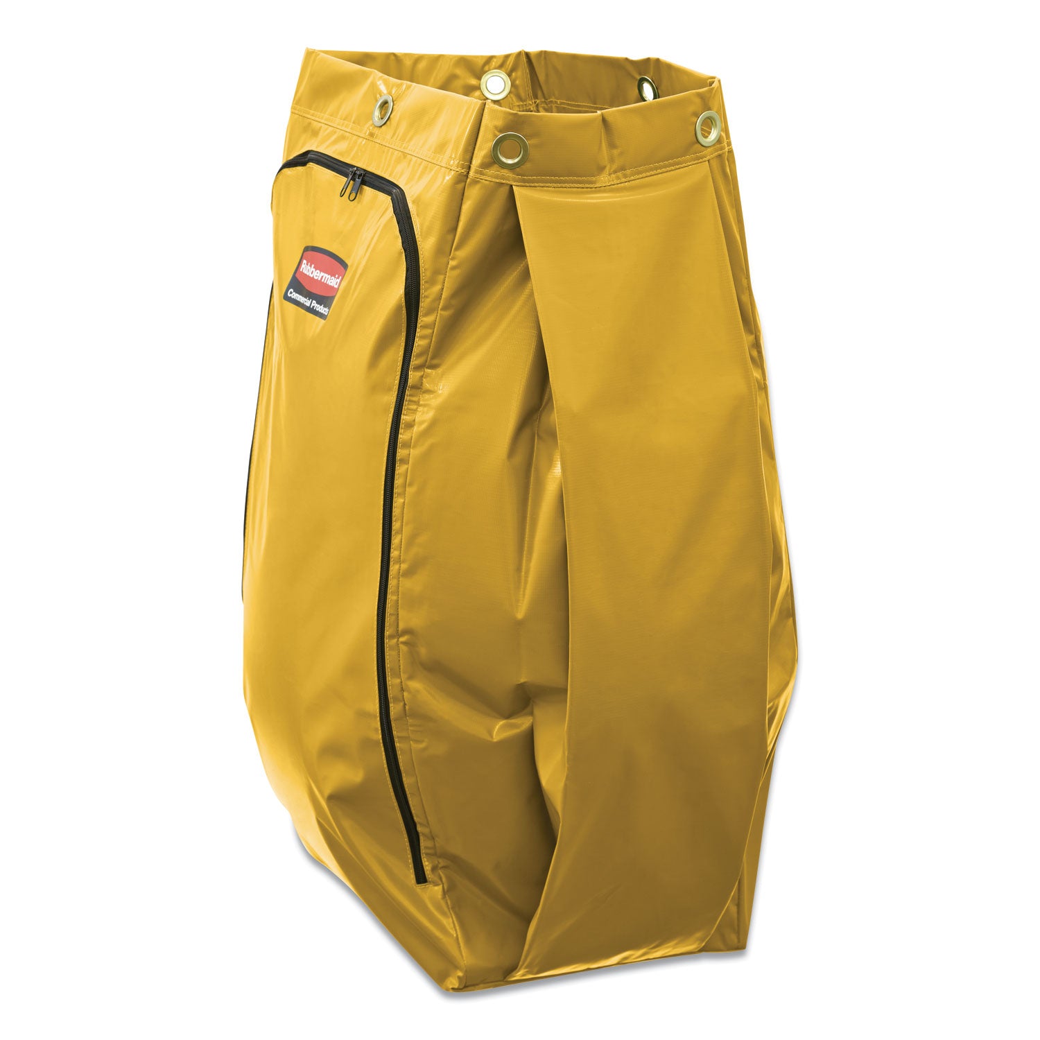34 gal Capacity - 16.80" Length x 10.50" Width - Zipper Closure - Yellow - Vinyl - Janitorial Cart - 1 Each