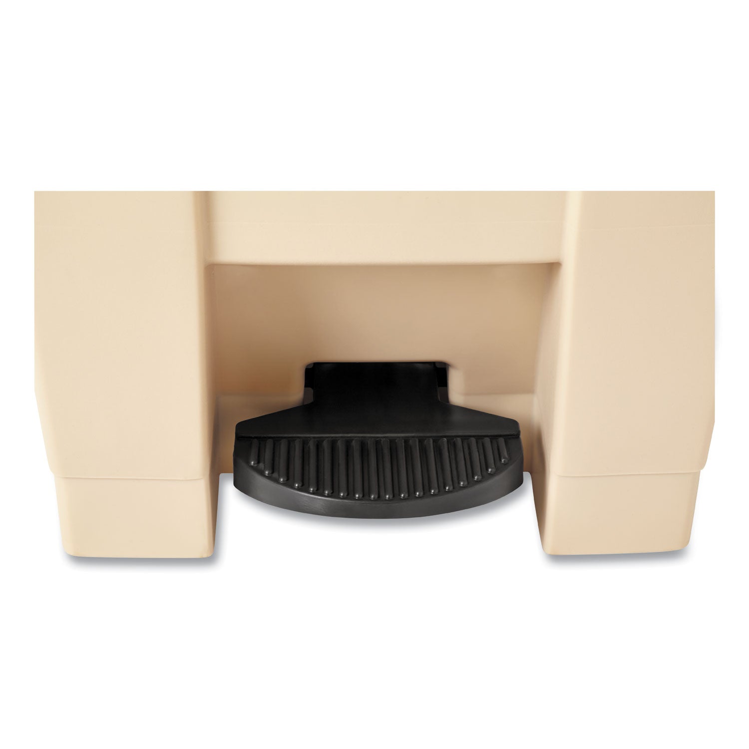 Indoor Utility Step-On Waste Container, 12 gal, Plastic, Beige