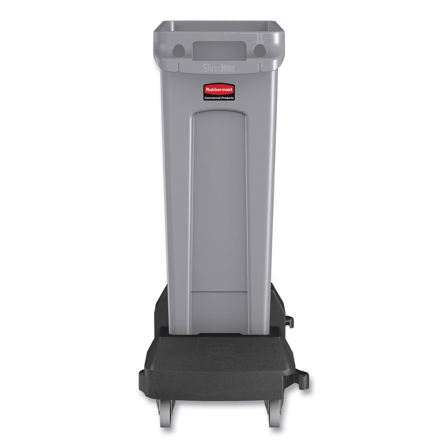 Rubbermaid Commercial Slim Jim 23-Gallon Vented Waste Container - 23 gal Capacity - Rectangular - Durable, Handle - 30" Height x 11" Width x 22" Depth - Gray - 1 Each