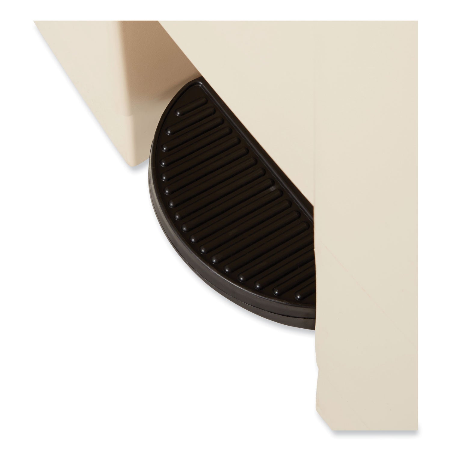Rubbermaid Commercial Mobile Step-On Container, 18 Gallon, Rectangular, Fire-Safe, Puncture Resistant, Heavy Duty, Pedal Control, Plastic, Beige, 1 Each