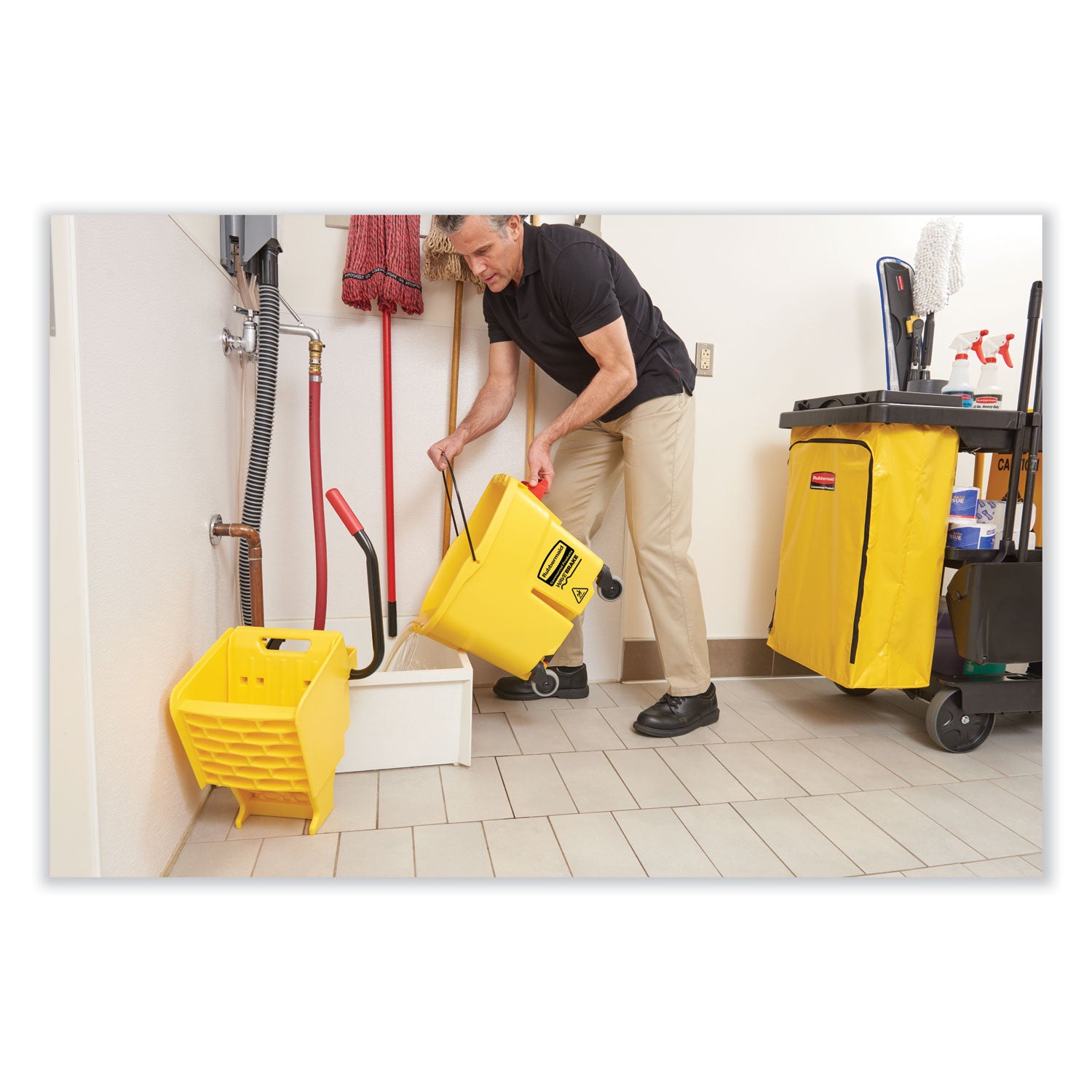 Yellow - Vinyl - 17.2" Height x 6.5" Width x 9.1" Length - 1 Each