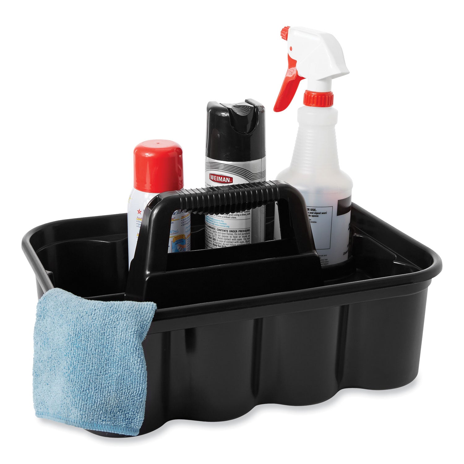 Rubbermaid Commercial Deluxe Carry Caddy - 15" Length x 10.90" Width x 7.40" Height - Ergonomic Design, Comfortable, Handle, Heavy Duty - Black - 1 Each