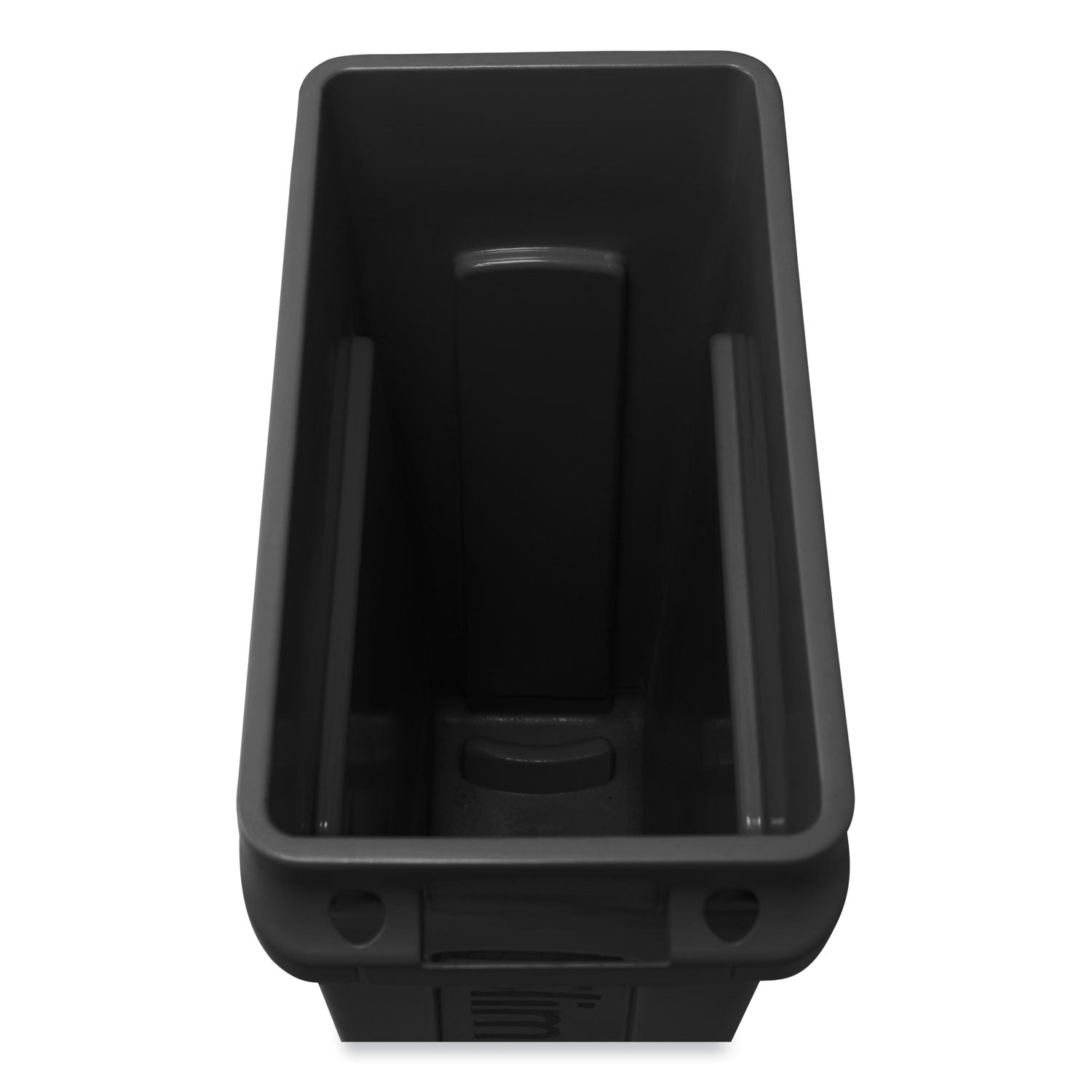 Rubbermaid Commercial Slim Jim 23-Gallon Vented Waste Container - 23 gal Capacity - Rectangular - Durable, Handle - 30" Height x 11" Width x 22" Depth - Plastic - Black - 1 Each