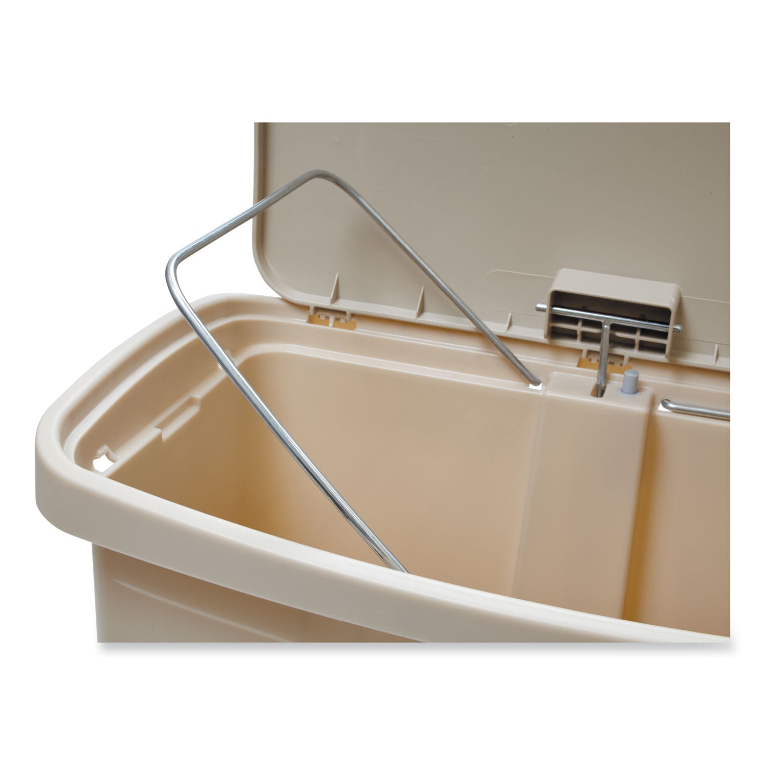 Rubbermaid Commercial Slim Jim 13 Gallon Front Step Container, Beige, Resin/Plastic/Poly, 28.3" H x 11.5" W x 18" L, 1 Each