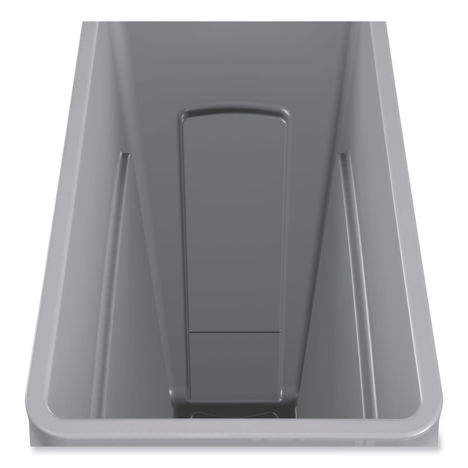 Rubbermaid Commercial Slim Jim 23-Gallon Vented Waste Container - 23 gal Capacity - Rectangular - Durable, Handle - 30" Height x 11" Width x 22" Depth - Gray - 1 Each