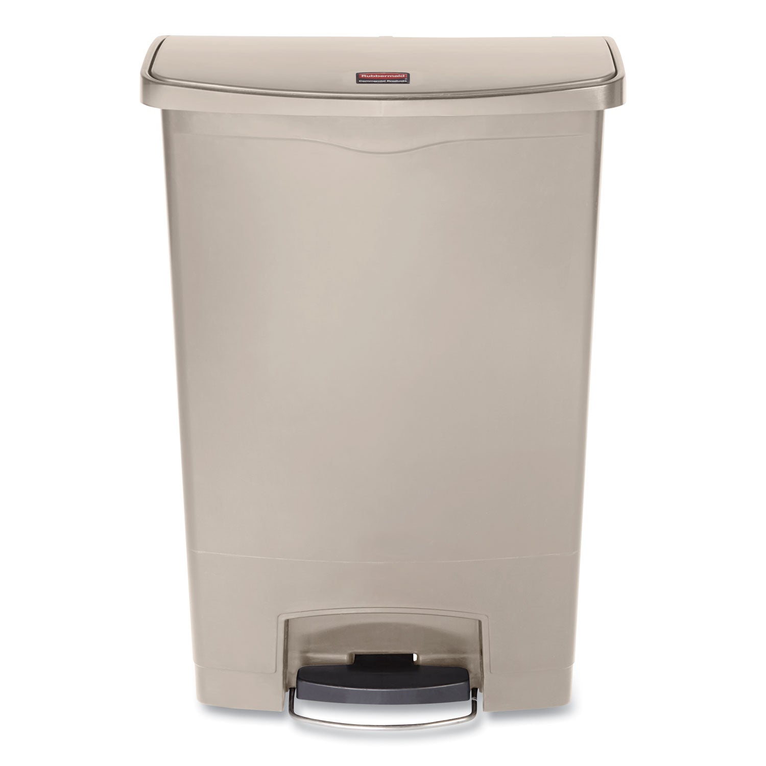 Step-on Opening - 24 gal Capacity - Rectangular - Manual - Durable, Foot Pedal, Easy to Clean, Hinged, Fire-Safe, Chemical Resistant - 32.5" Height x 13.9" Width - Plastic, Resin - Beige - 1 Each