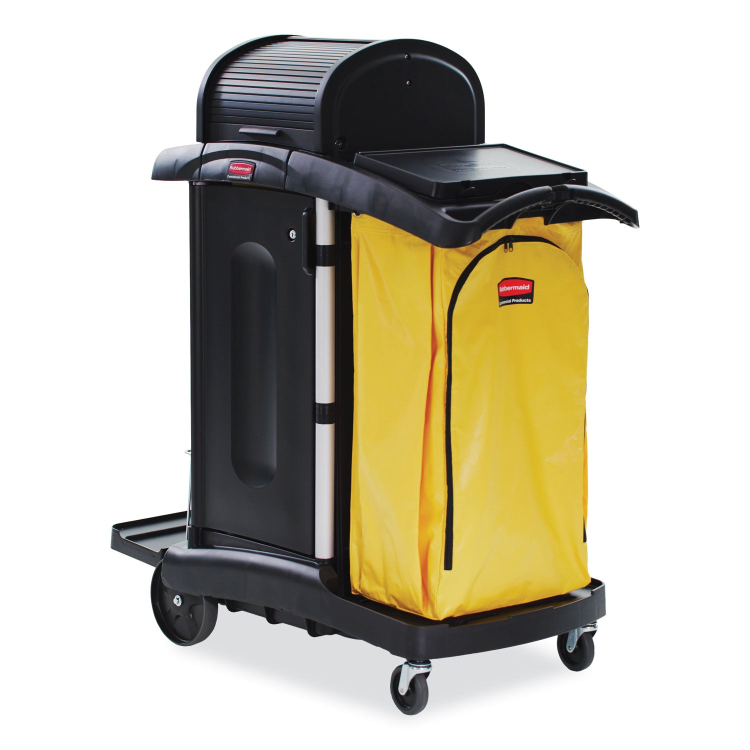 34 gal Capacity - 16.80" Length x 10.50" Width - Zipper Closure - Yellow - Vinyl - Janitorial Cart - 1 Each