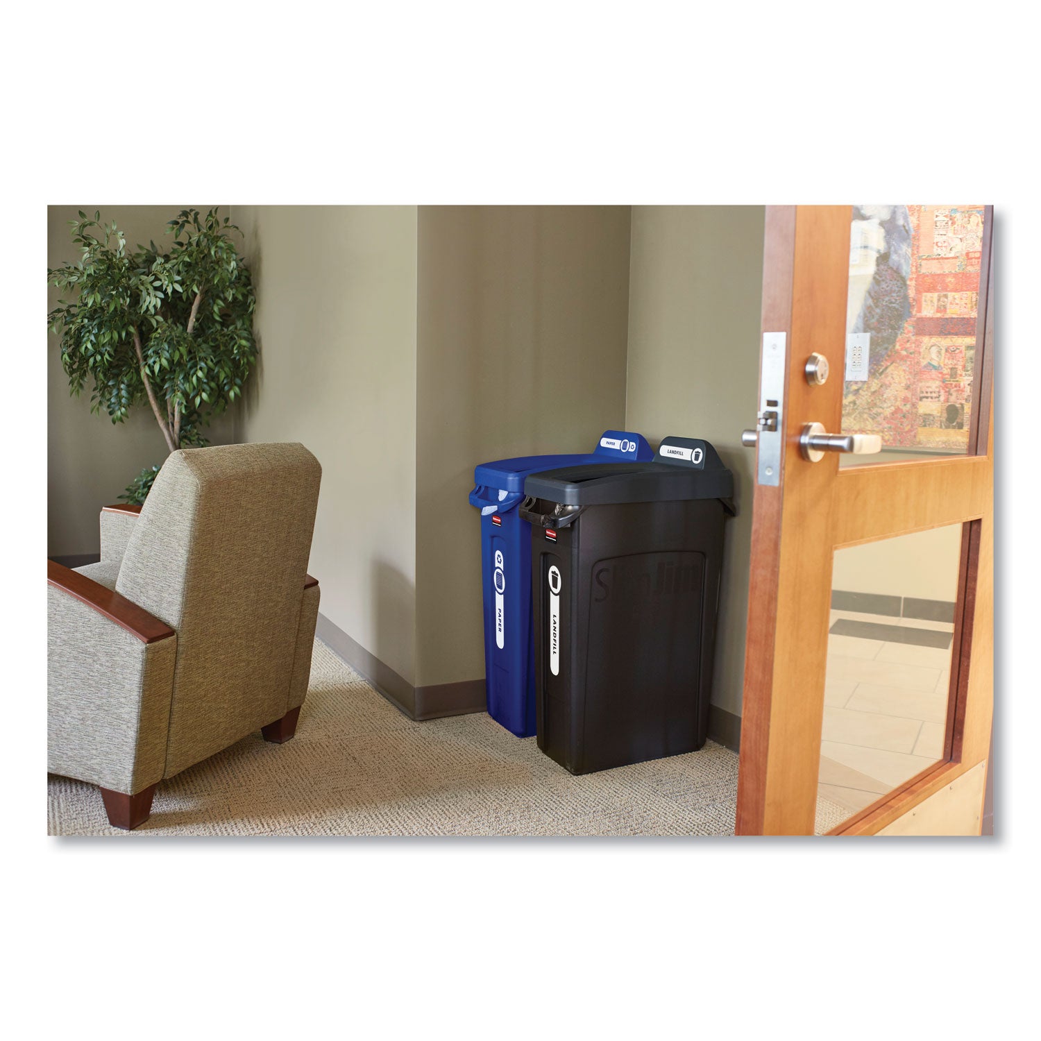 23 gal Capacity - Rectangular - 30" Height x 11" Width x 22" Depth - Plastic - Blue - 1 Each