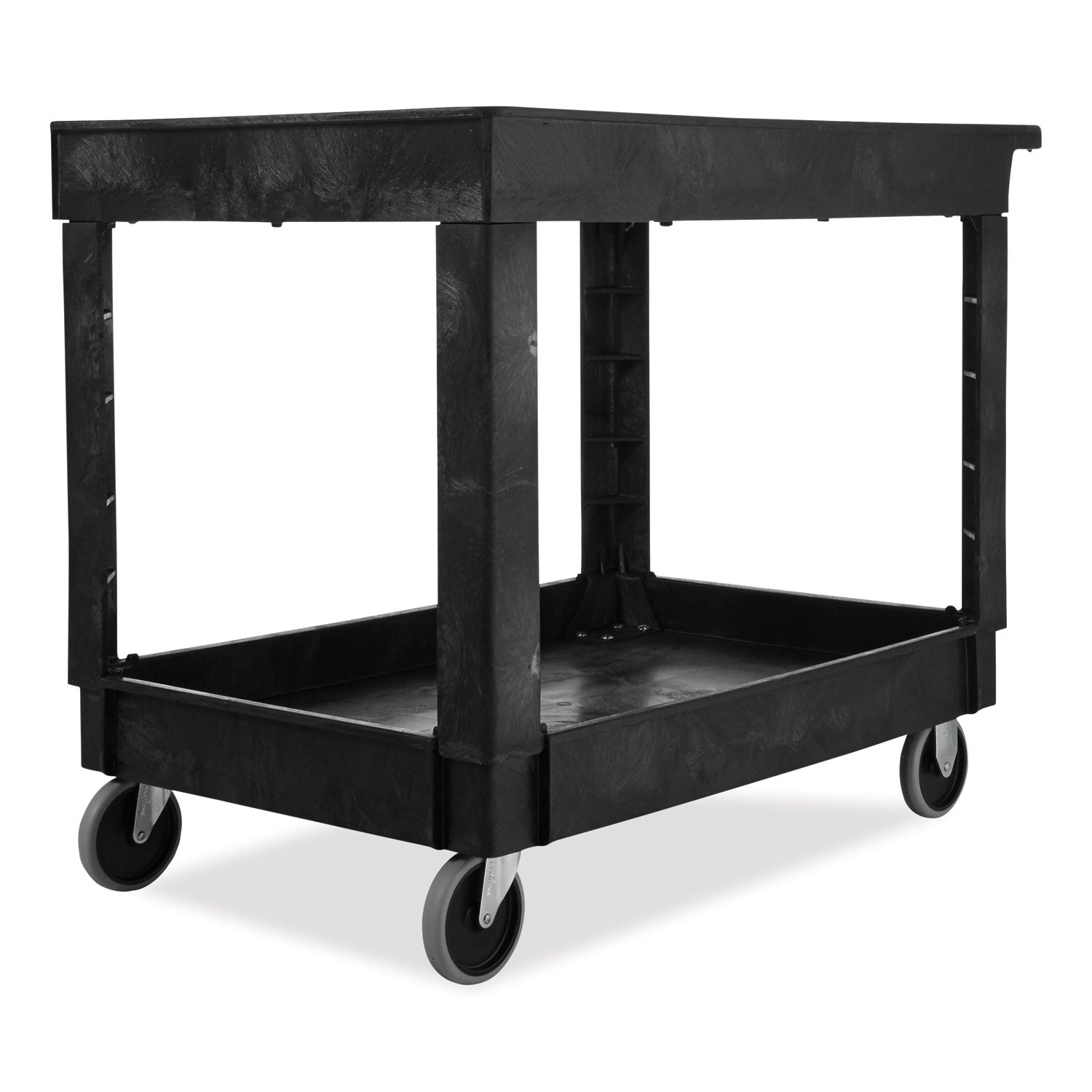 2 Shelf - Push Handle Handle - 4" Caster Size - Foam - 40.25" Length x 25.63" Width x 32.50" Height - Black - 1 Each