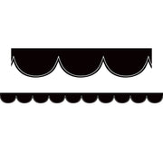Black with White Scalloped Die-Cut Border Trim