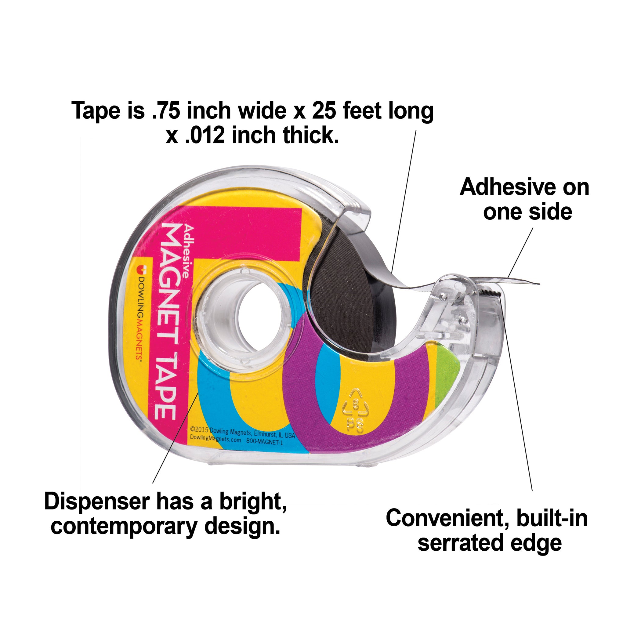 Magnet Tape in Dispenser, 3/4" x 25'