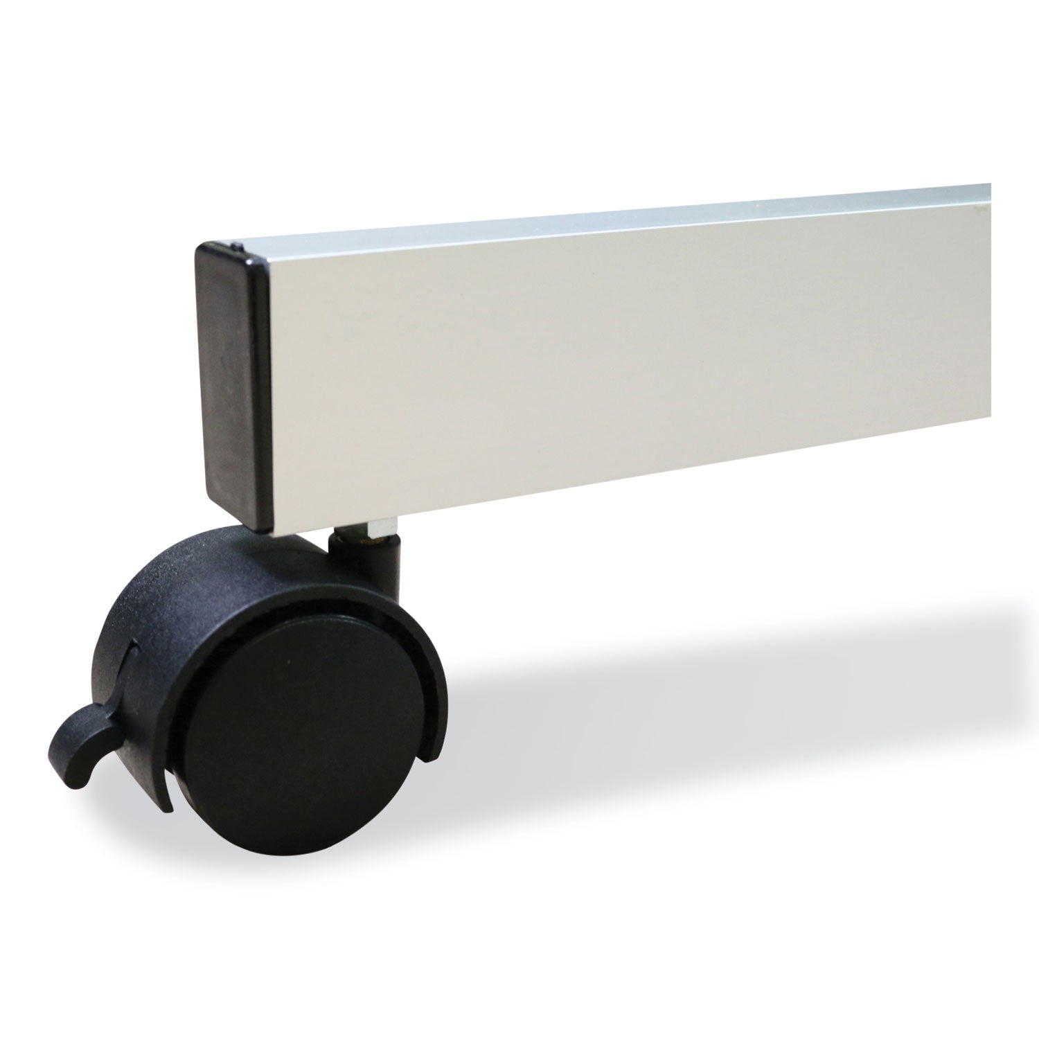 Ghent Partition, 46.5" x 65", White Porcelain, Aluminum Frame, Rectangle, Floor Standing, Magnetic, Double-Sided, Locking Casters, Accessory Holder, Adjustable Leg, 1 Each