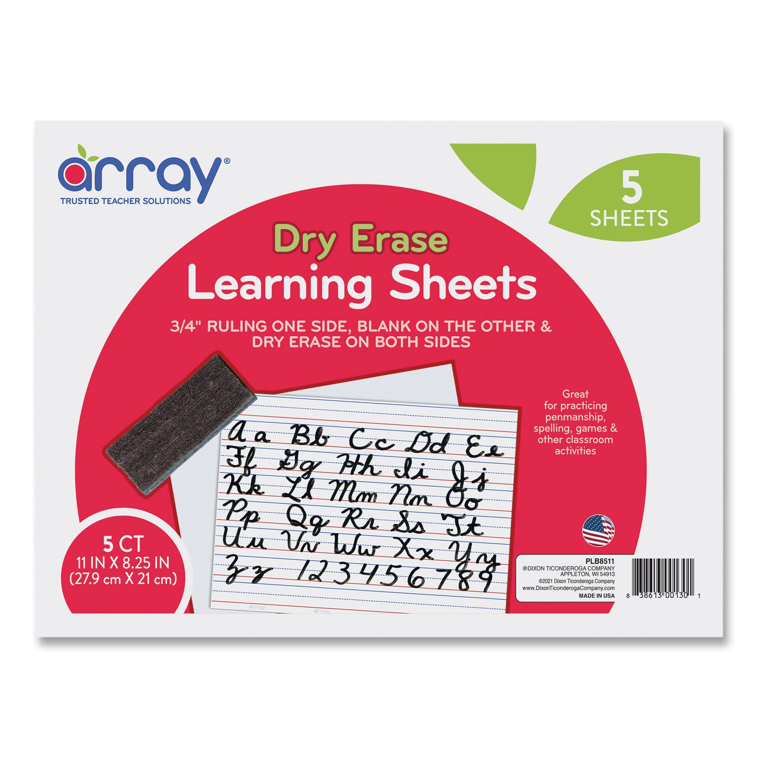 11" (0.9 ft) Width x 8.3" (0.7 ft) Height - 5 / Pack