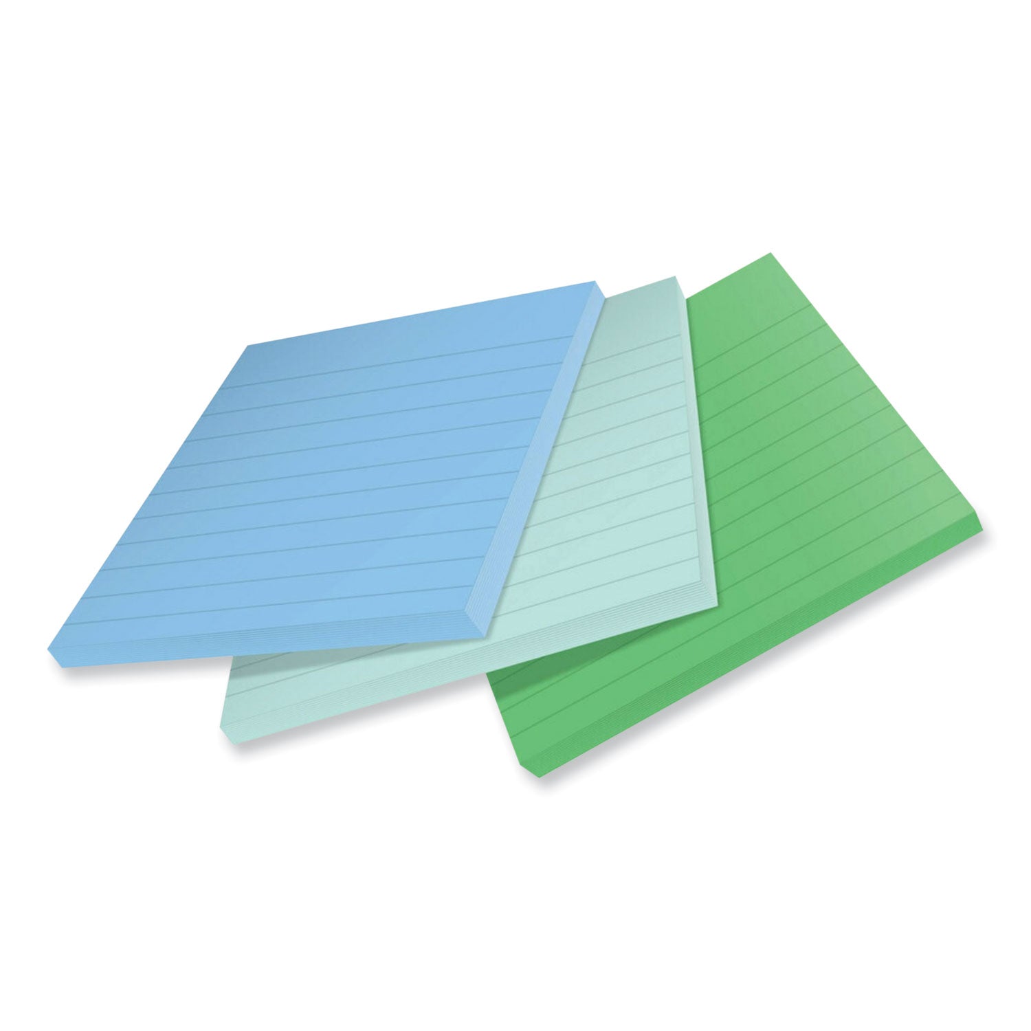 Post-it Super Sticky Adhesive Notes, 4" x 4", Square, Ruled, Assorted Oasis Colors, 70 Sheets per Pad, 3 Pads per Pack, Removable, Repositionable, Recyclable, Recycled Content
