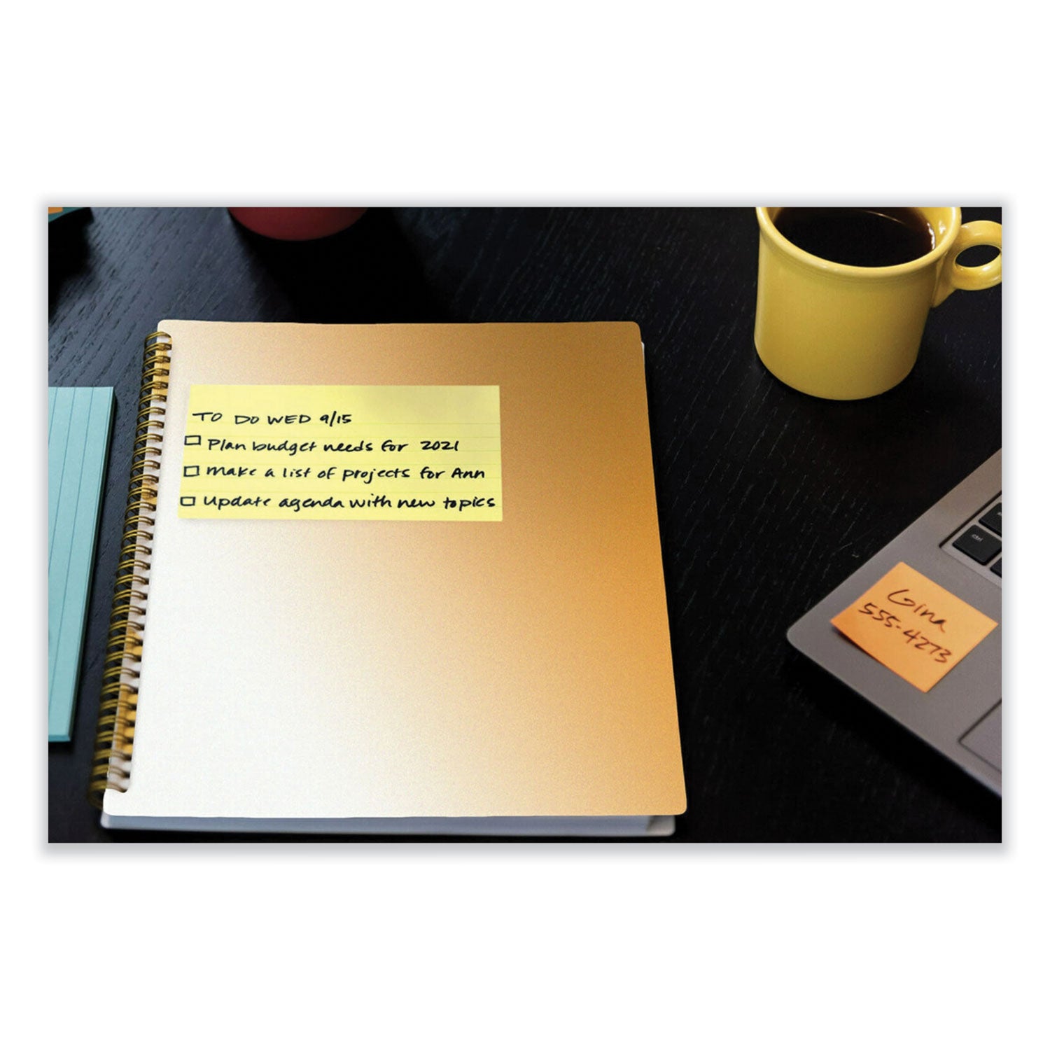 Post-it Recycled Super Sticky Notes, 3" x 5", Canary Yellow, 70 Sheets per Pad, 12 Pads per Pack, Rectangle, Adhesive, 100% Recycled Paper