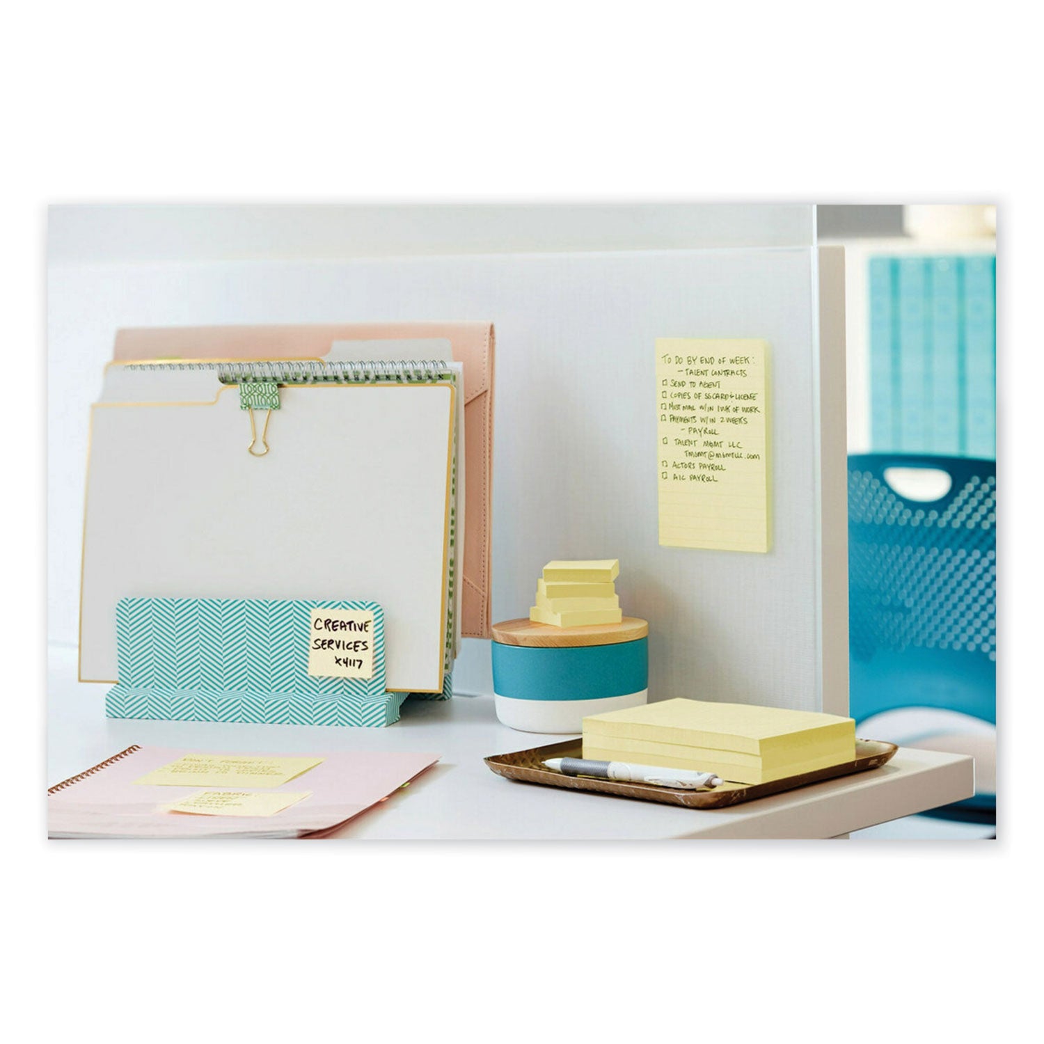 Post-it Super Sticky Adhesive Notes, 4" x 6", Rectangle, Canary Yellow, 45 Sheets per Pad, 4 Pads per Pack, Repositionable, Recycled