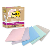 Post-it Recycled Super Sticky Notes, 3" x 3", Square, Wanderlust Pastels, 70 Sheets per Pad, 5 Pads per Pack