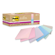 Post-it Recycled Super Sticky Notes, 3" x 3", Square, Wanderlust Pastels, 70 Sheets per Pad, 12 Pads per Pack