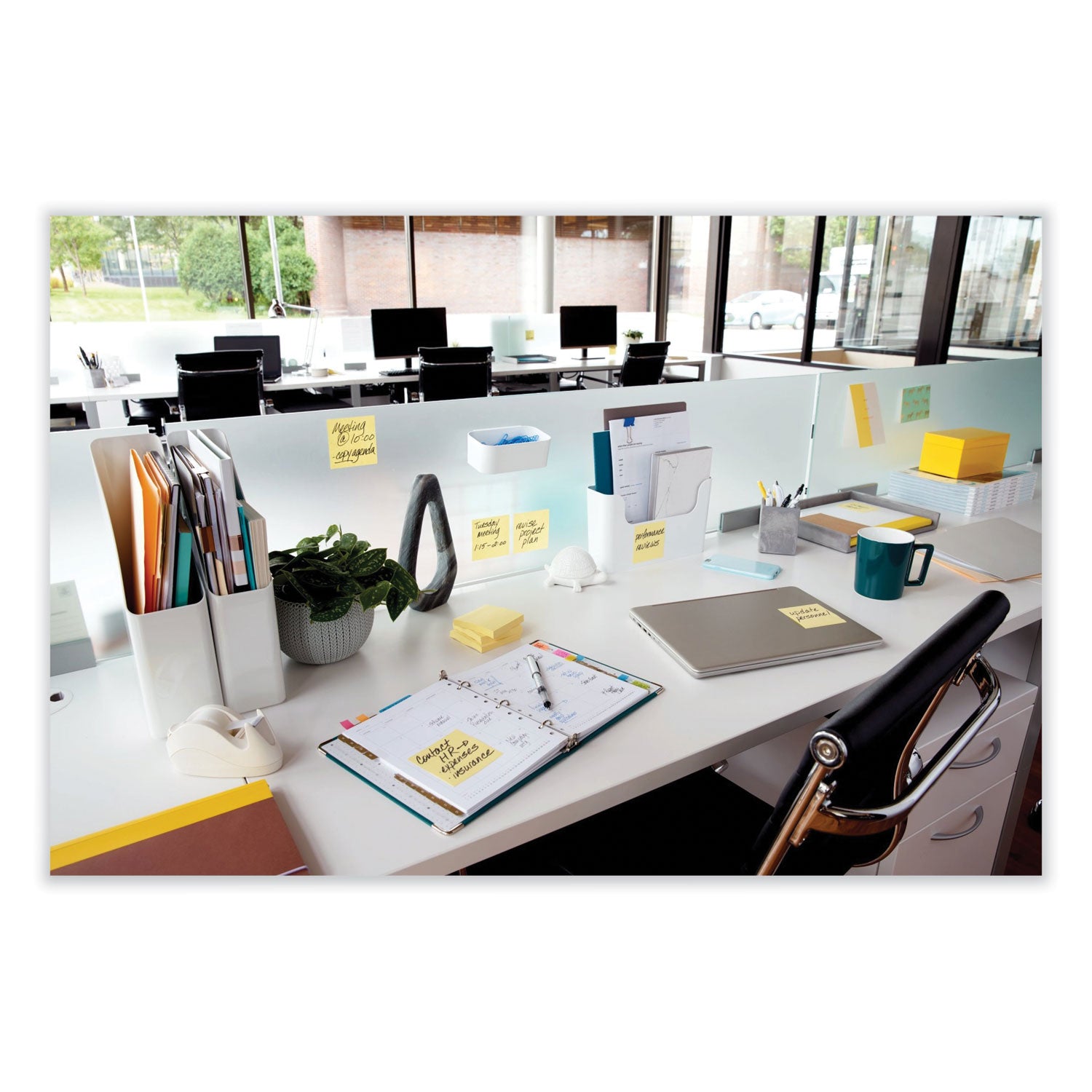 Post-it Recycled Super Sticky Notes, 3" x 3", Canary Yellow, 70 Sheets per Pad, 5 Pads per Pack, Square, Adhesive, 100% Recycled Paper