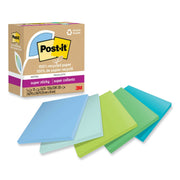 Post-it Super Sticky Adhesive Notes, 3" x 3", Square, Assorted Oasis Colors, 70 Sheets per Pad, 5 Pads per Pack, 350 Notes Total, Removable, Repositionable, Recyclable, Recycled Content