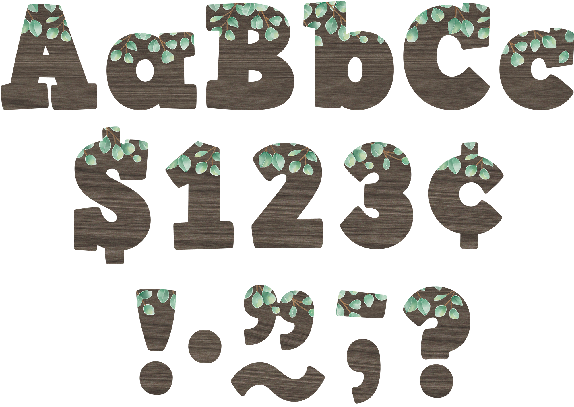 Eucalyptus 4" Bold Block Letters Combo Pack
