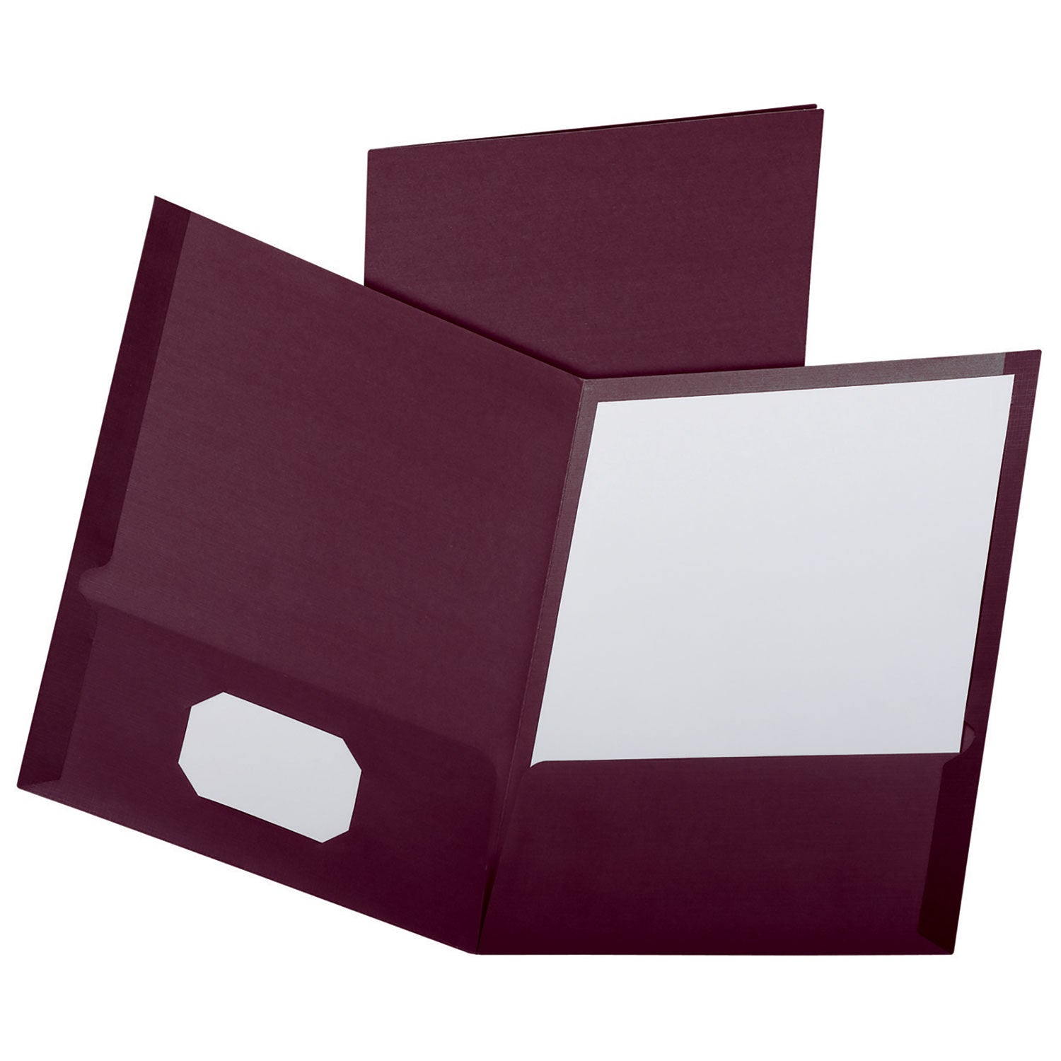 Oxford Letter Recycled Pocket Folder - 8 1/2" x 11" - 100 Sheets Capacity - 2 Pocket(s) - Burgundy - 35% Recycled - 25 / Box