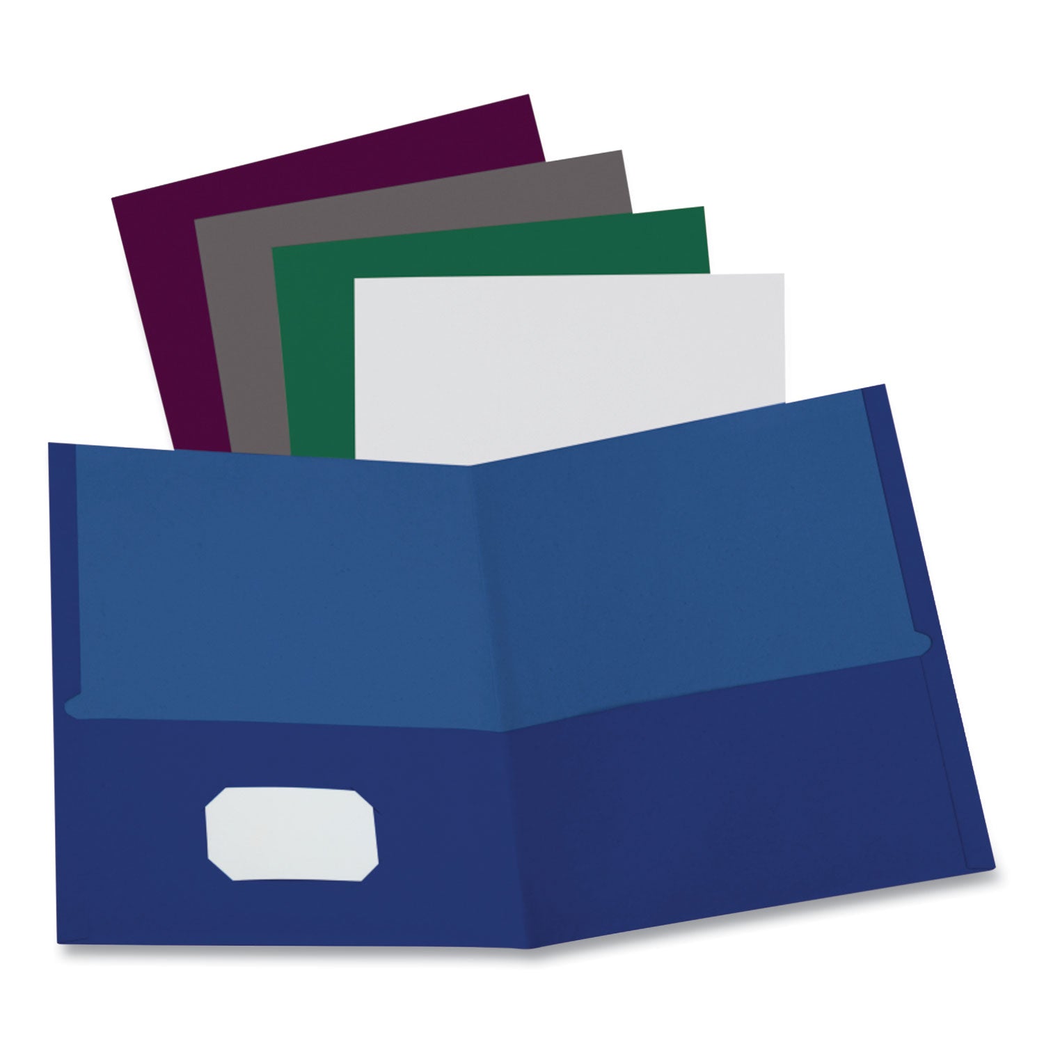 Oxford Letter Recycled Pocket Folder - 8 1/2" x 11" - 100 Sheets Capacity - 2 Pocket(s) - Navy Blue - Twin Pocket - 35% Recycled - 25 / Box