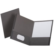 TOPS Letter Pocket Folder - 8 1/2" x 11" - 100 Sheets Capacity - 2 Internal Pocket(s) - 11 pt. - Gray - Textured, Die-cut, CD Holder - 0% Fiber Recycled - 25 / Box